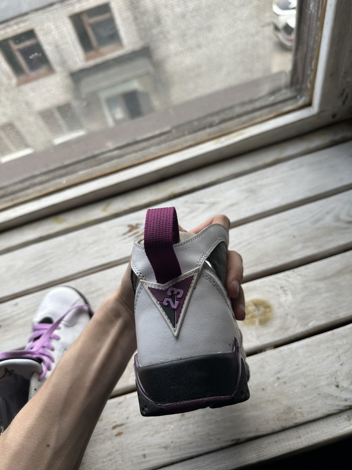 Nike 🚨NIKE AIR JORDAN 7 WHITE PURPLE WITH LOGO SHOES Size US 7 / EU 40 - 13 Thumbnail