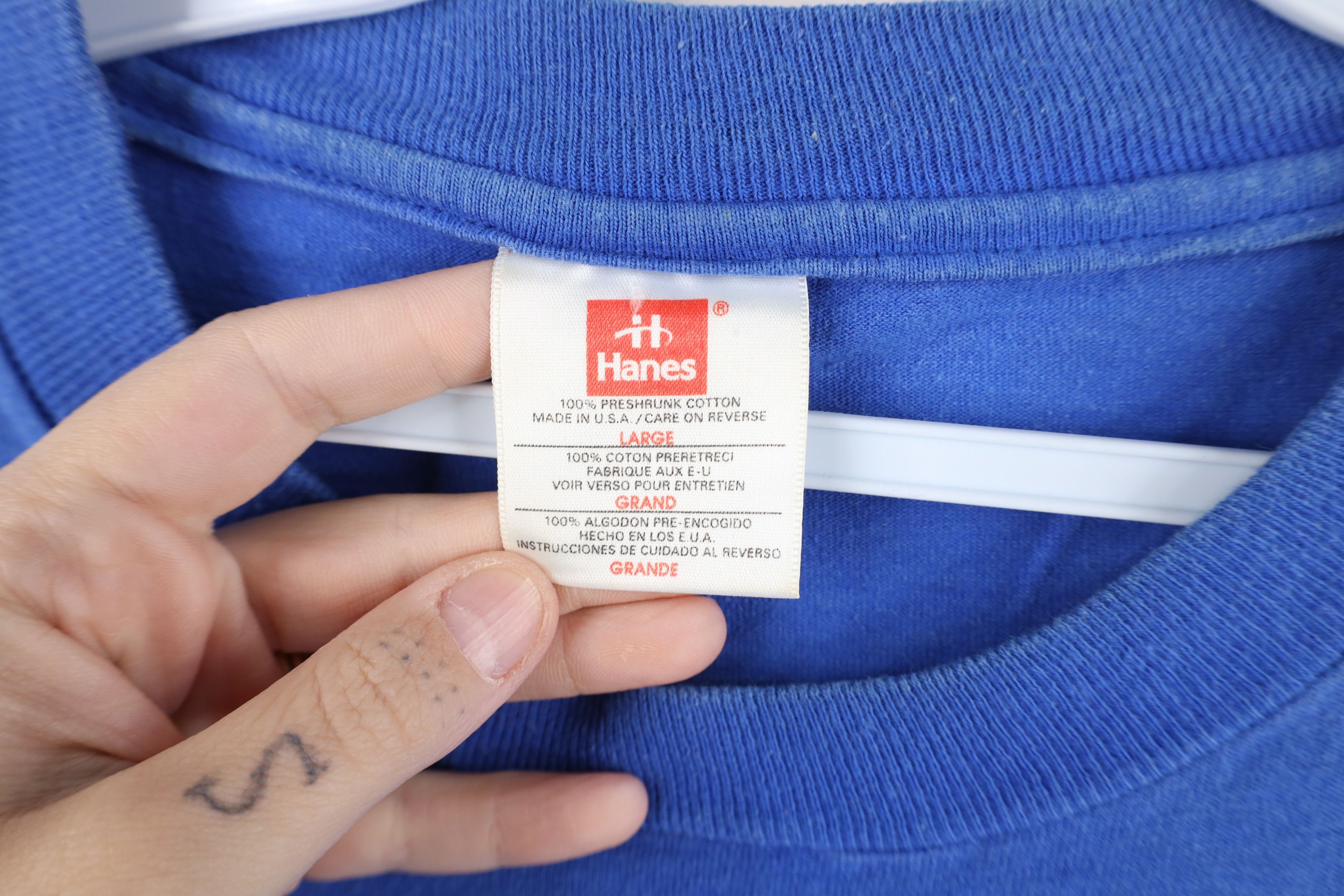Hanes Vintage 90s Hanes Blank Heavyweight Sun Faded T-Shirt USA Size US L / EU 52-54 / 3 - 10 Thumbnail