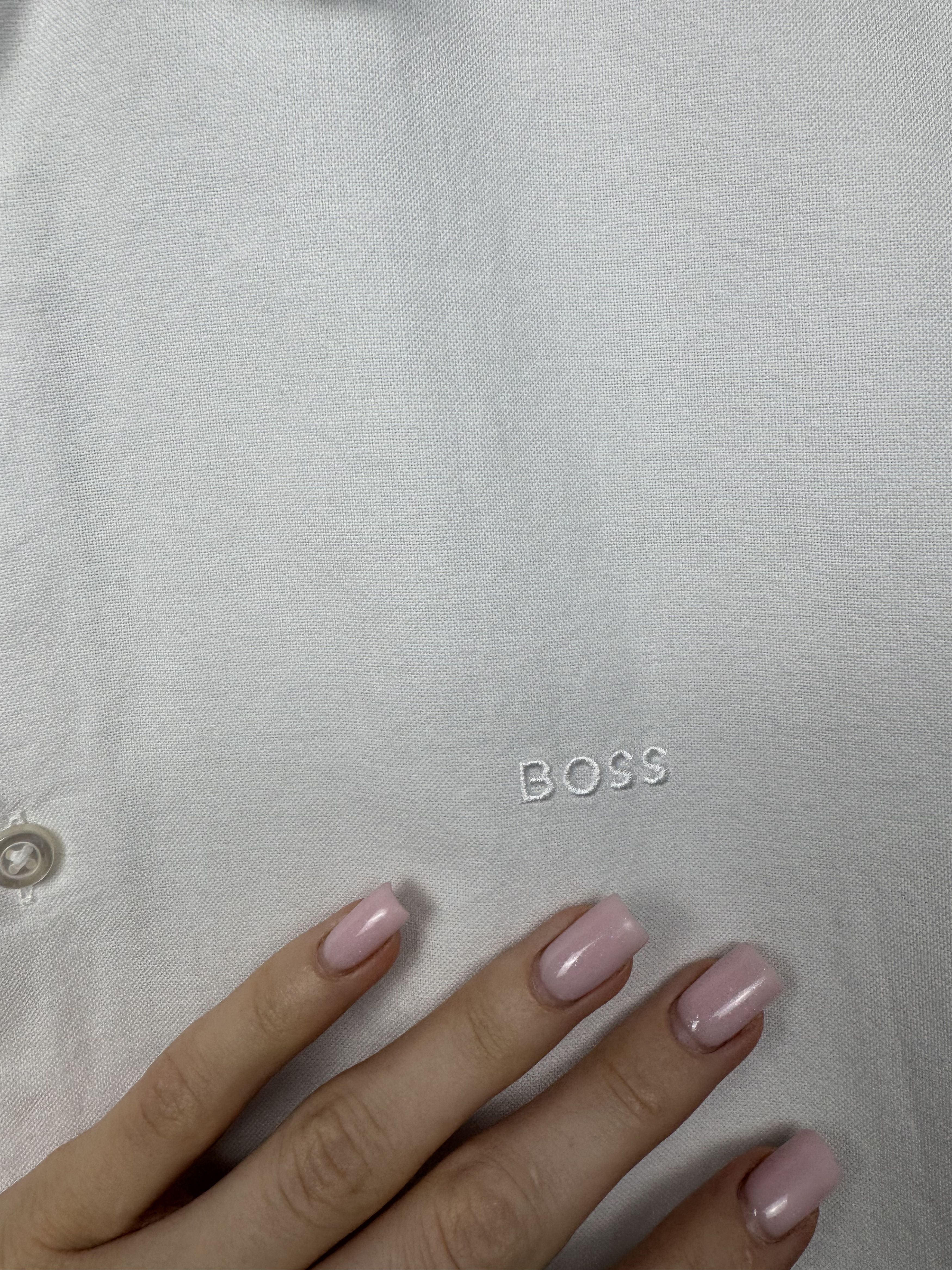 Hugo Boss Hugo Boss Mens White Short Sleeve Shirt Size US L / EU 52-54 / 3 - 3 Thumbnail