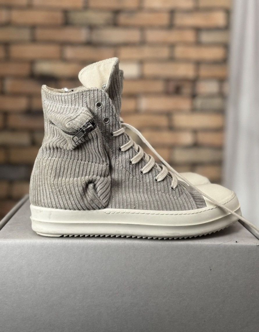 Rick Owens Drkshdw RICK OWENS RAMONES HIGH CARGO POCKET CORDUROY SHOES Size US 10 / EU 43 - 1 Thumbnail