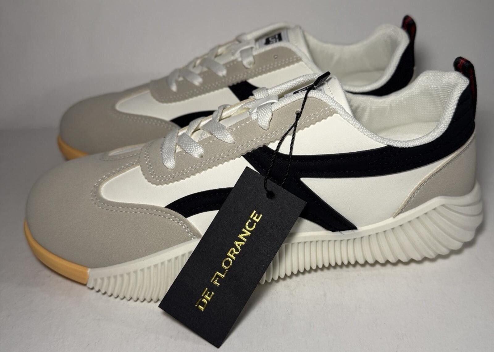 Arno De France DE FLORANCE DF Cloudea 2.0 Low Top Sneaker Shoe Beige/Black Size US 11.5 / IT 41.5 - 3 Thumbnail