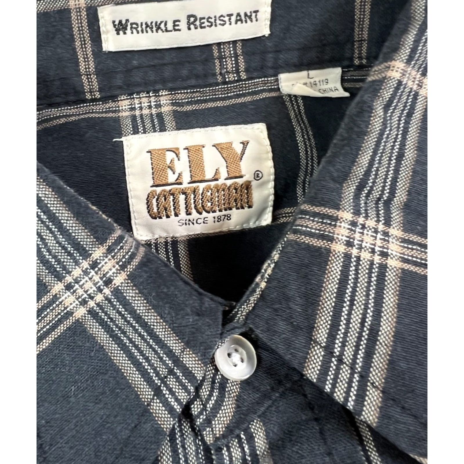 Vintage VINTAGE Mens Ely Cattleman Western Shirt L Black Plaid Button-Up Long Sleeve Size US L / EU 52-54 / 3 - 4 Thumbnail