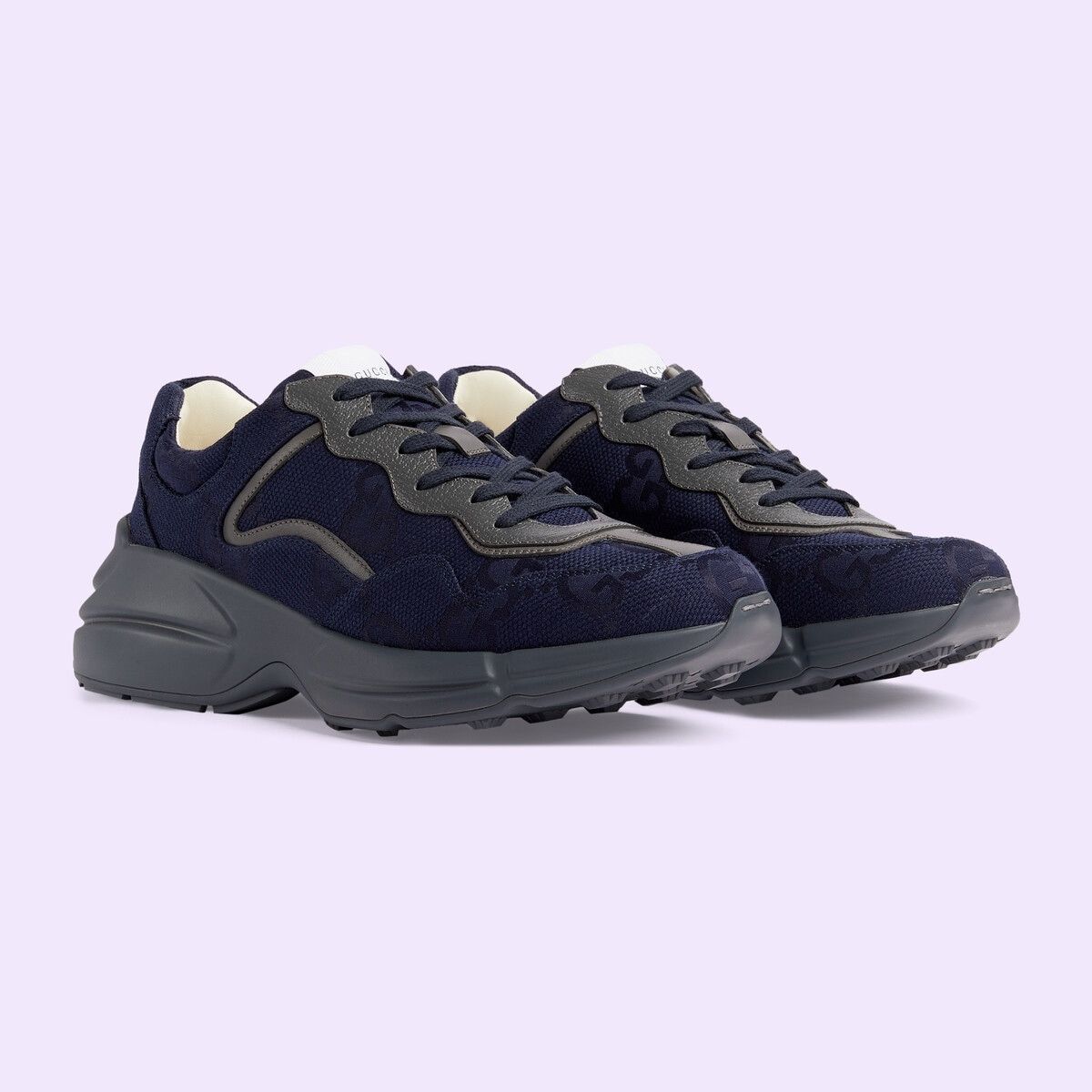 Gucci o1s1wg111025 Macro GG Fabric Sneakers in Blue Size US 8 / EU 41 - 1 Thumbnail