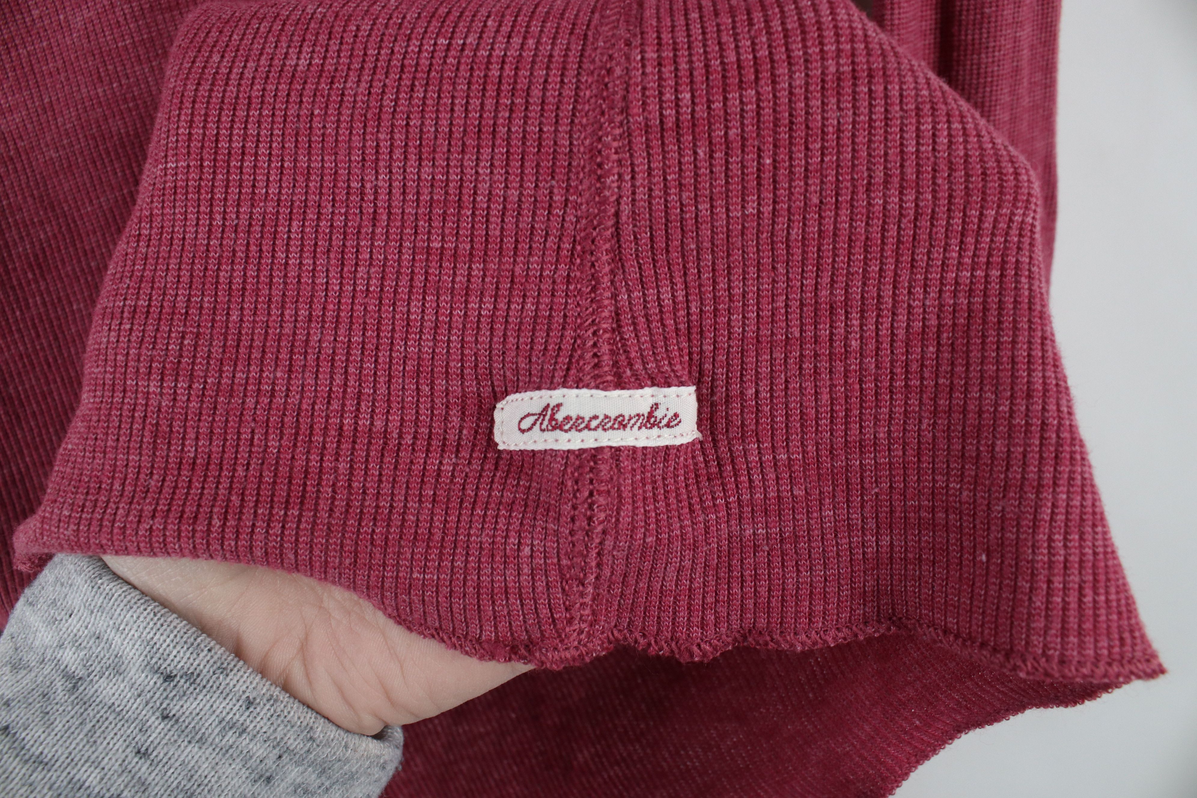 Abercrombie & Fitch × Vintage Vintage 90s Y2K Abercrombie & Fitch Knit Henley T-Shirt Red Size M / US 6-8 / IT 42-44 - 4 Thumbnail