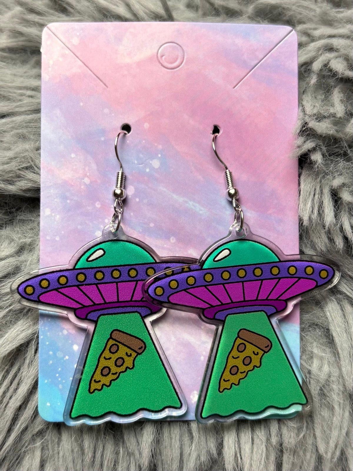Other Handmade earrings alien spaceship pizza Size ONE SIZE - 1 Preview