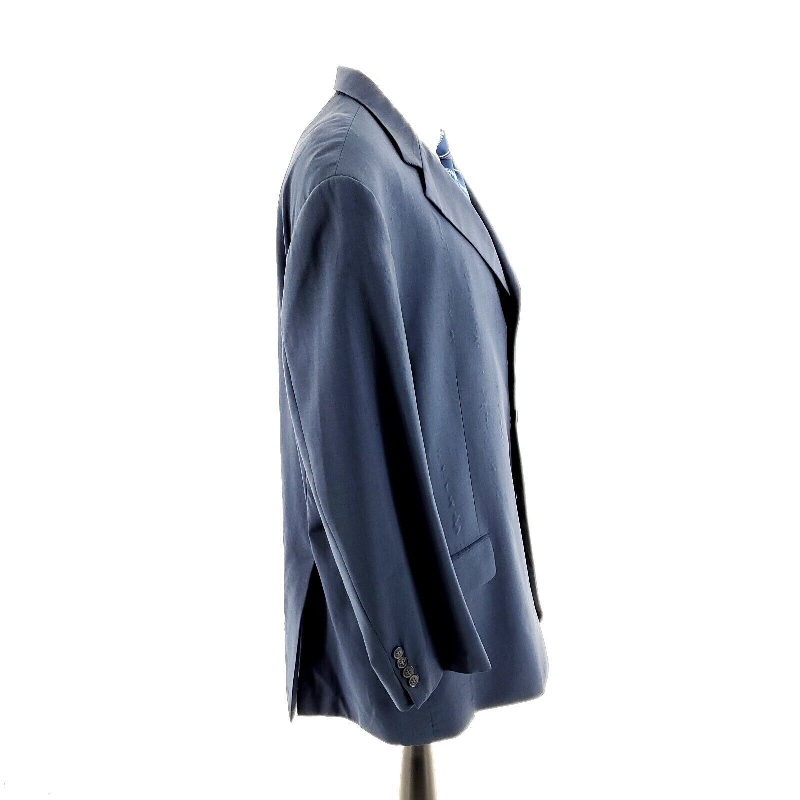 Arnold Brant DAMAGED Arnold Brant Marzotto Wool 3 Button Blazer 48L Blue Size 48L - 8 Thumbnail