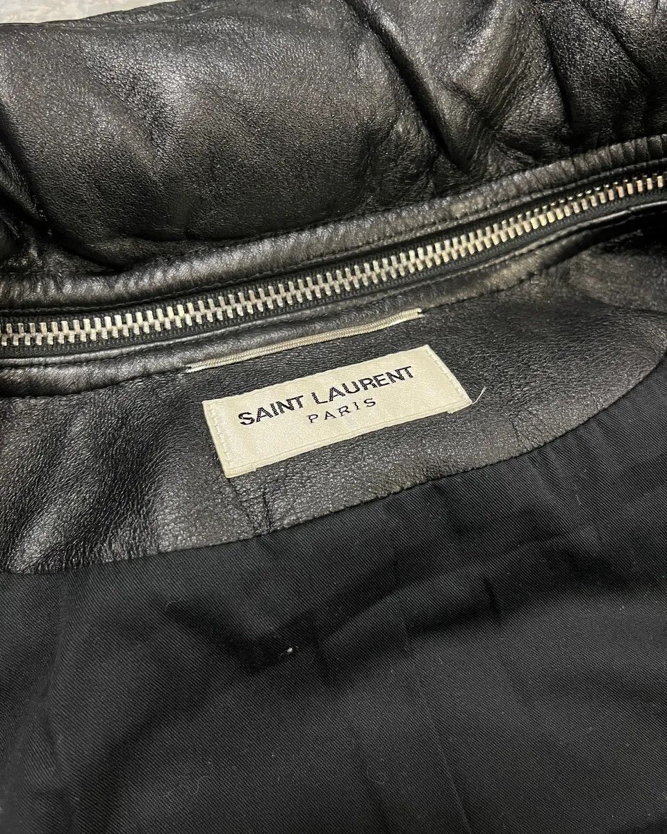 Saint Laurent Paris AW2017 Saint Laurent Black Leather Hooded Detachable Collar Jacket Size US S / EU 44-46 / 1 - 11 Thumbnail