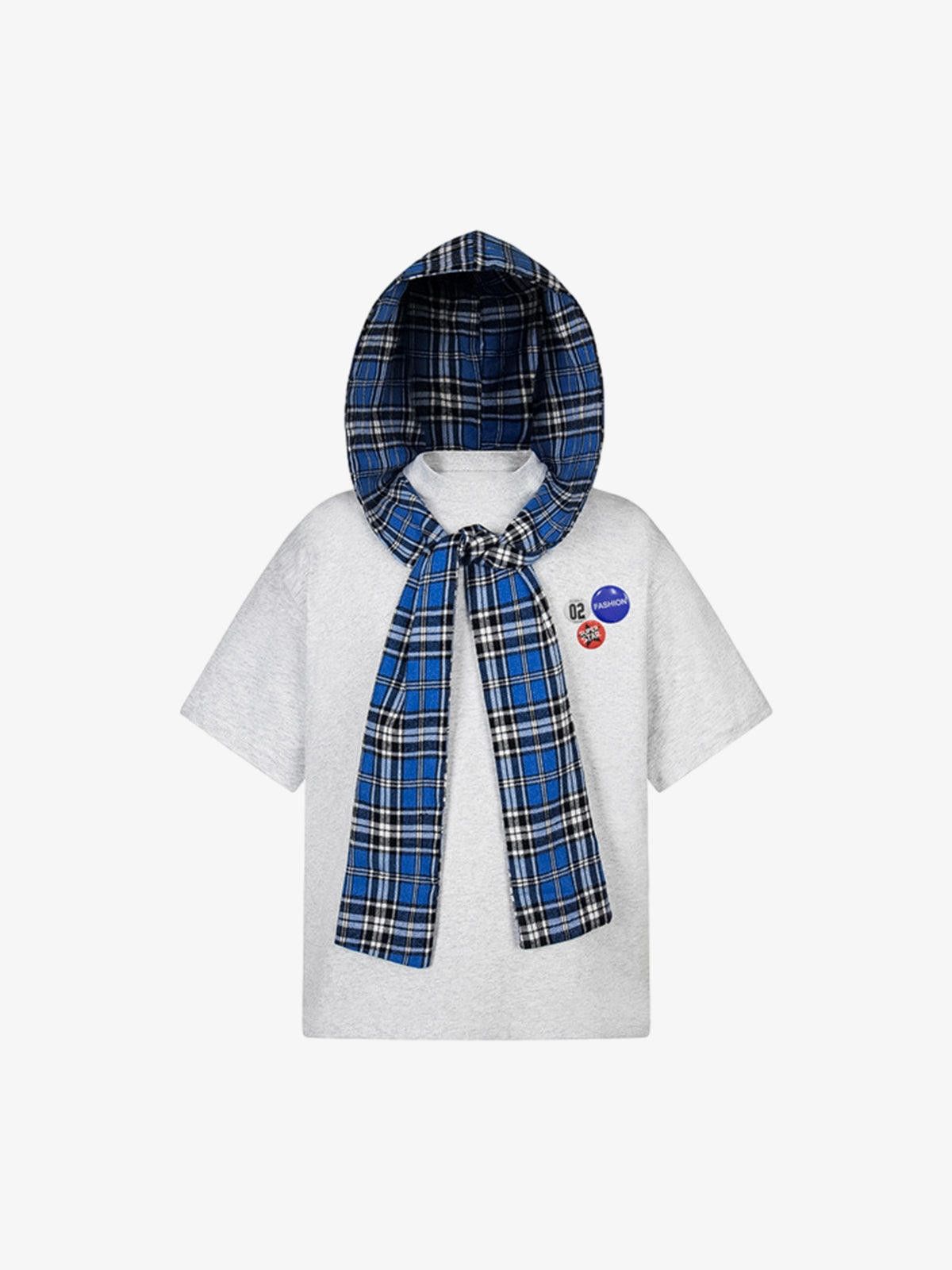 Other Detachable Hood / Scarf Plaid Cape T-shirt Size US L / EU 52-54 / 3 - 1 Thumbnail