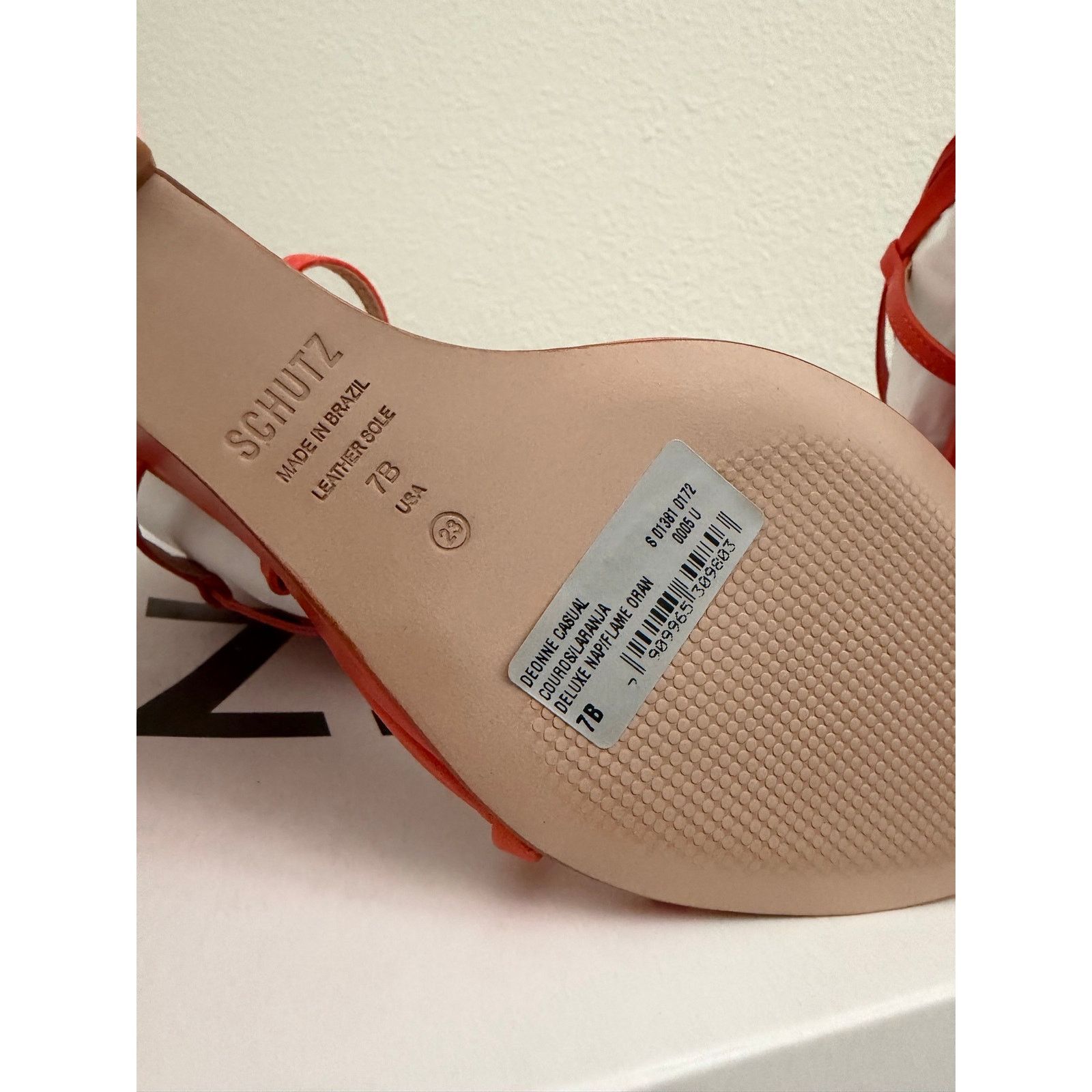 SCHUTZ Schutz Leather Heeled Sandals Deonne flame orange sz 7 Size US 7 / IT 37 - 8 Thumbnail