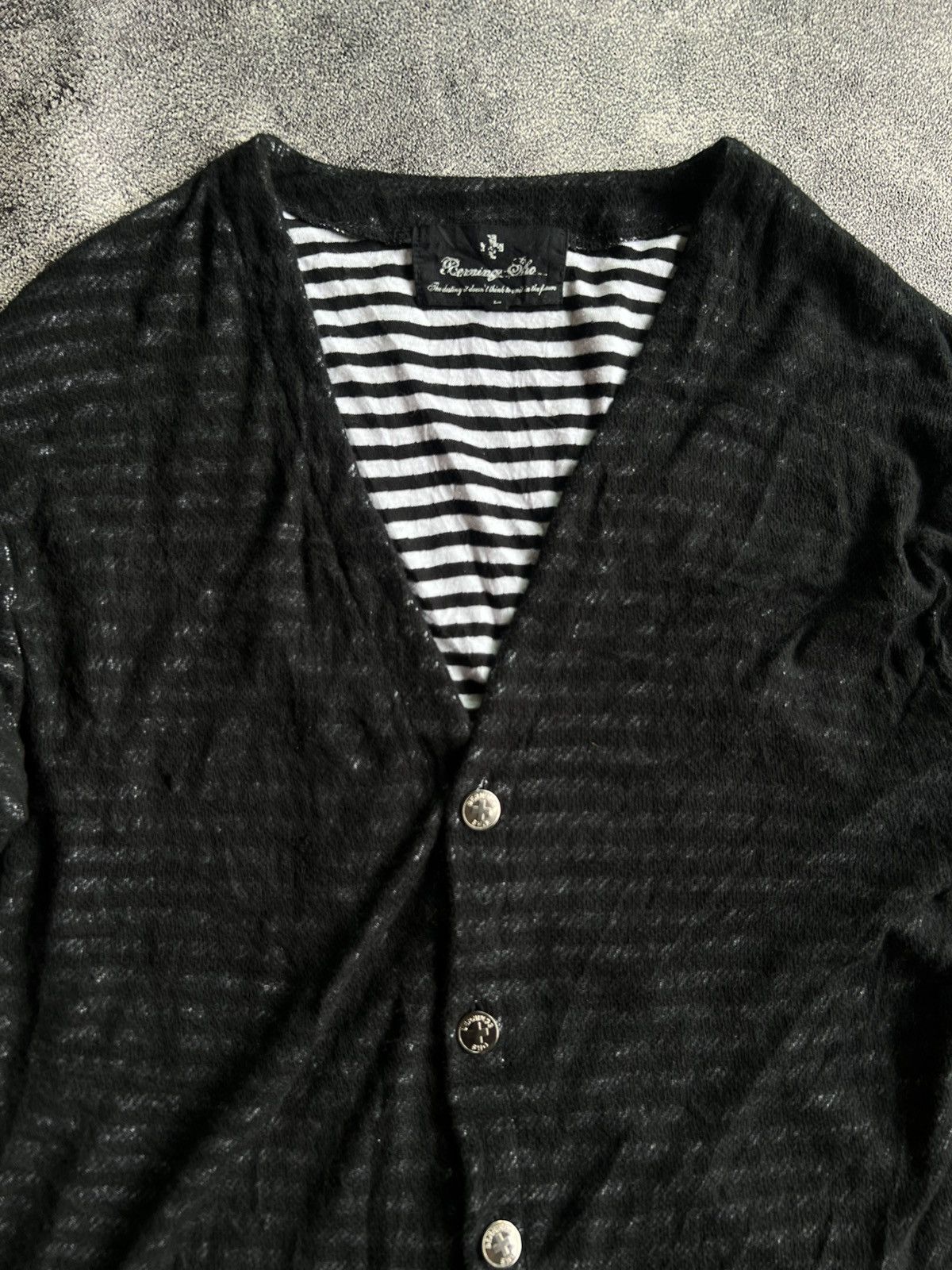 Japanese Brand Bernings Sho Stripe Cardigan Studed Size US L / EU 52-54 / 3 - 2 Thumbnail