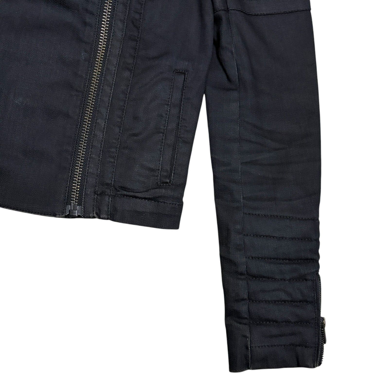 Allsaints All Saints Denim Jean Jacket Cropped Moto Coat Womens 0 Size XS / US 0-2 / IT 36-38 - 6 Thumbnail