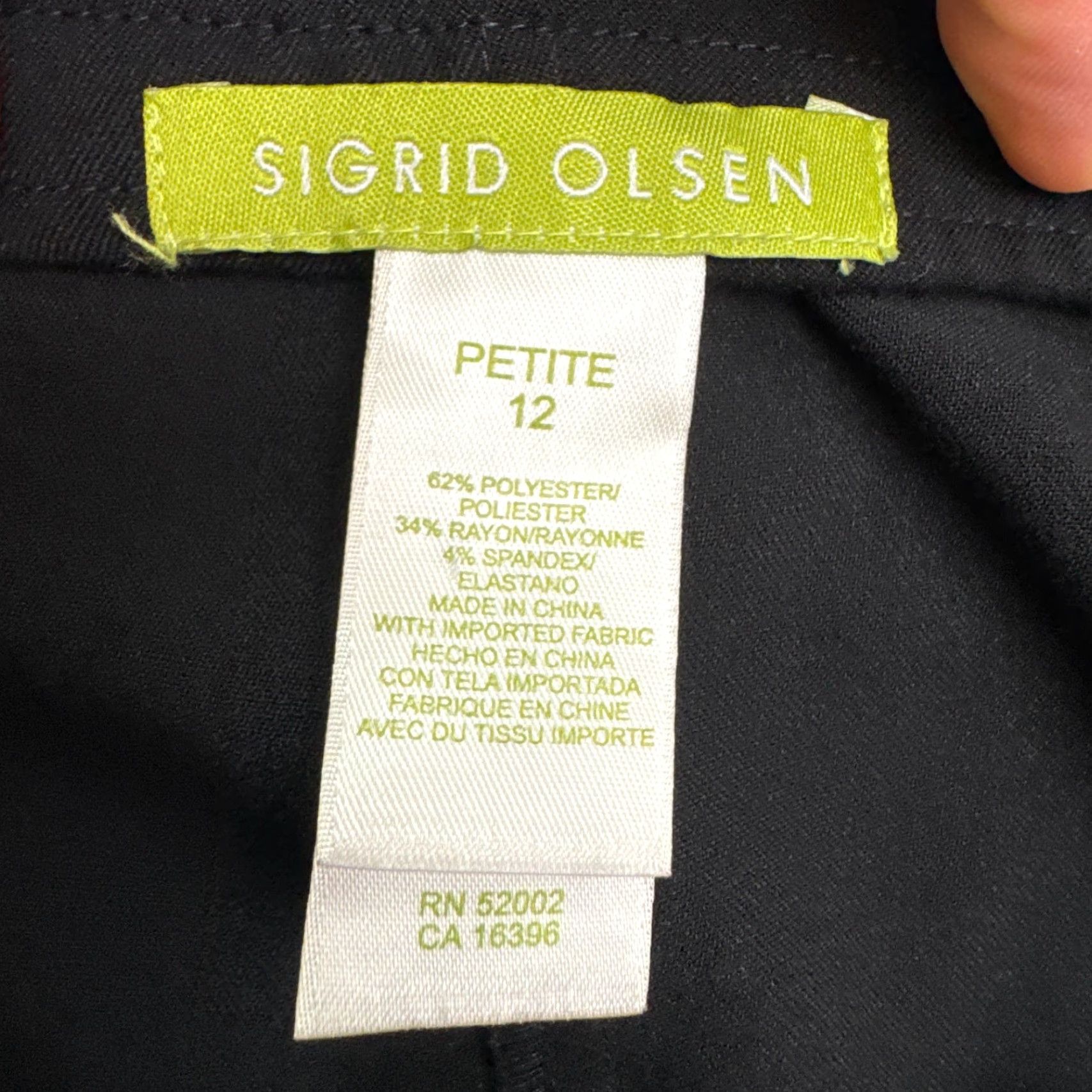 Vintage Sigrid Olsen Impressionist Straight Leg Trouser Dress Pants Women 12P Black Work Size 34" / US 12 / IT 48 - 6 Thumbnail