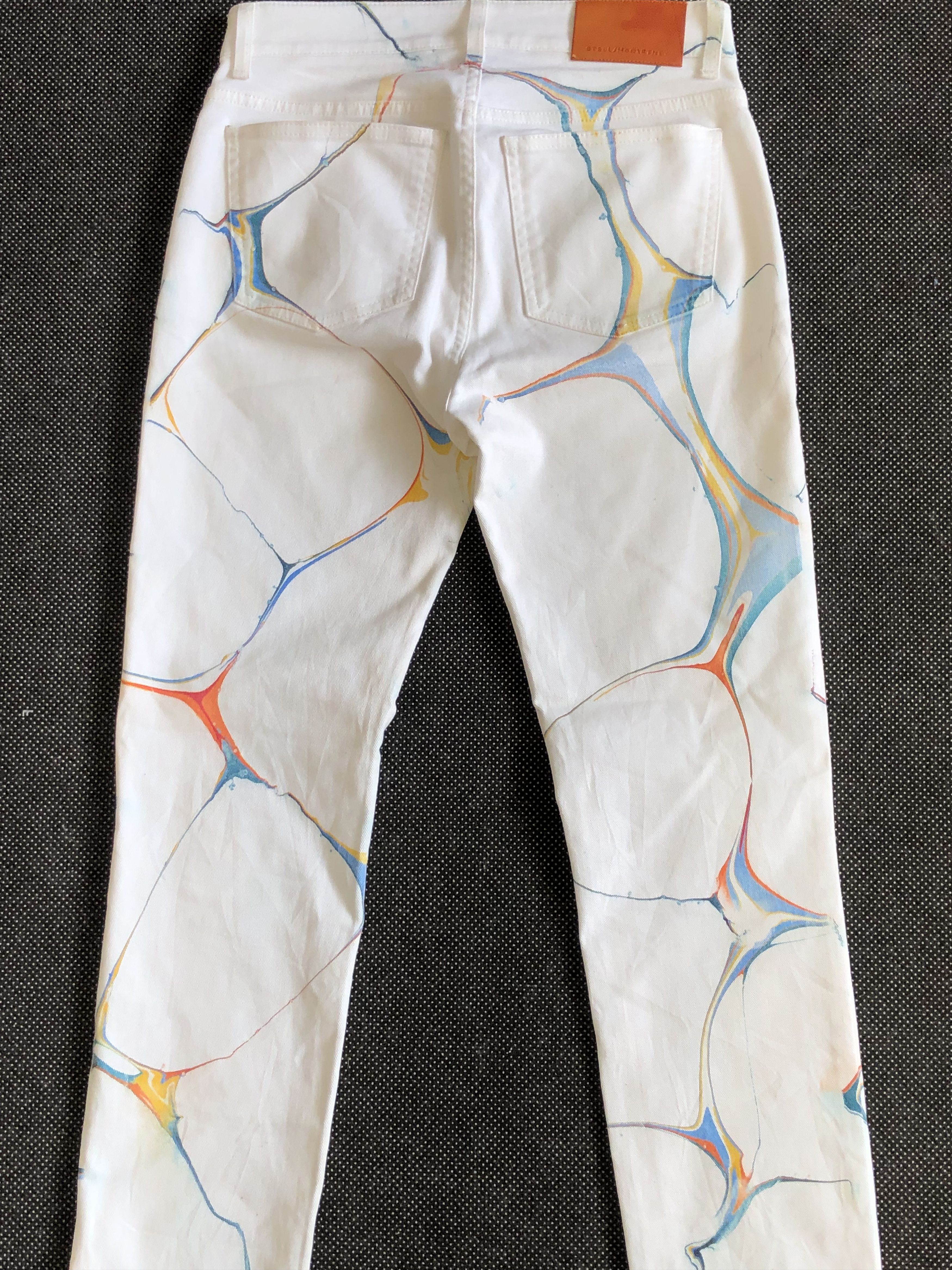 Stella McCartney SS21 SKINNY MARBLED BOYFRIEND WHITE JEANS Size 28" / US 6 / IT 42 - 11 Thumbnail
