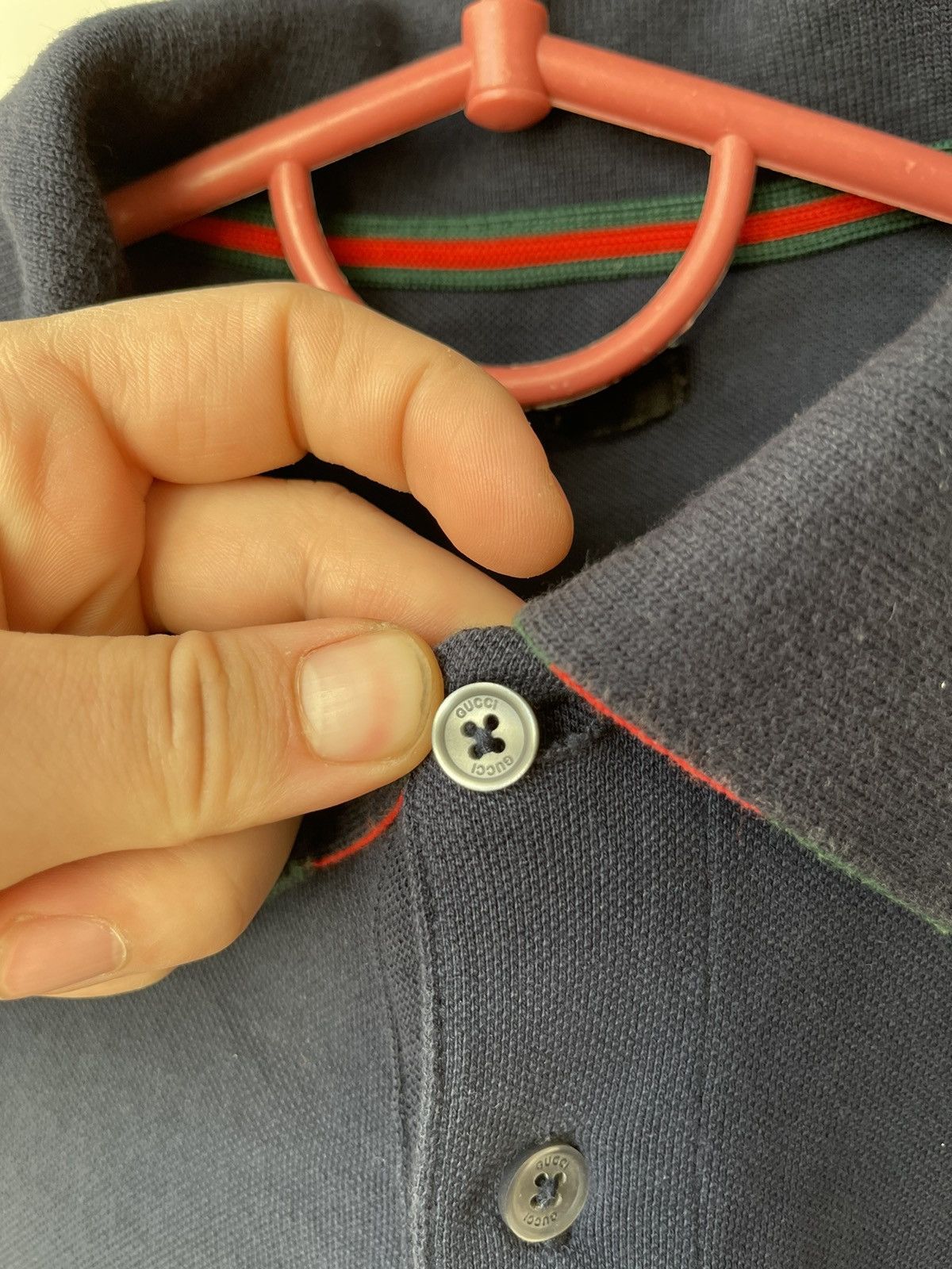Gucci GUCCI Vintage Men's Navy Blue Polo Shirt Logo Size M Italy Size US M / EU 48-50 / 2 - 10 Thumbnail
