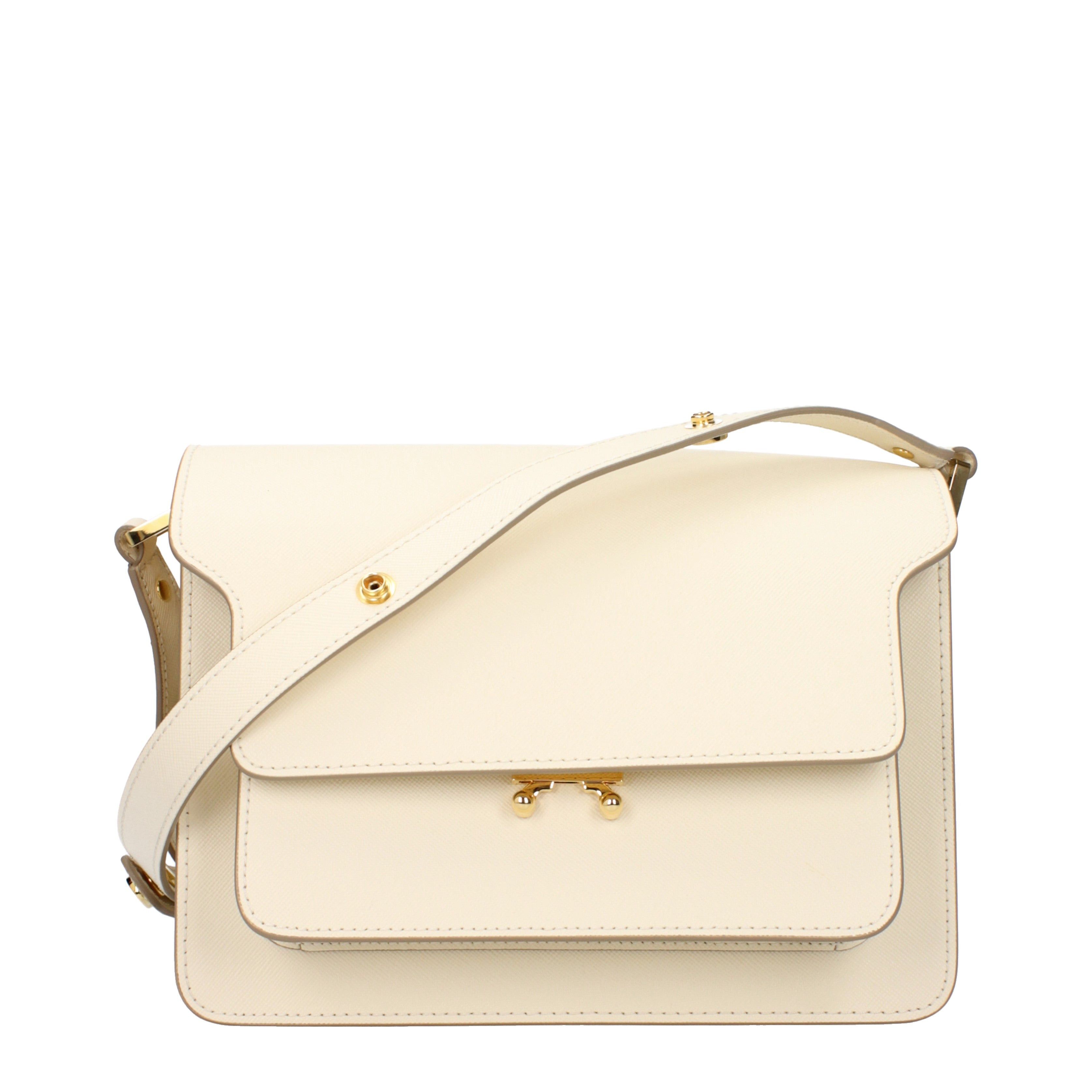 Marni Shoulder Bag In Leather in Beige, Women's