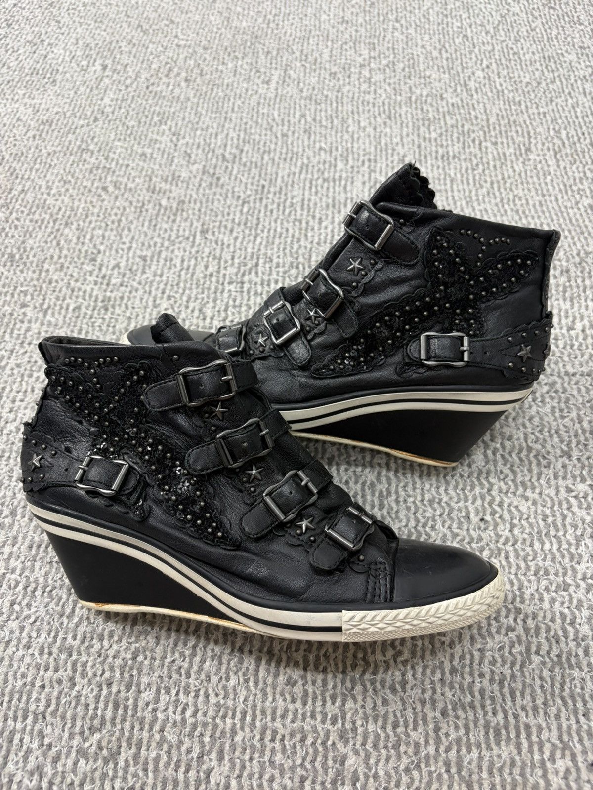 ASH Ash Wedge Genial Buckled Leather Size 38 Size US 8 / IT 38 - 6 Thumbnail