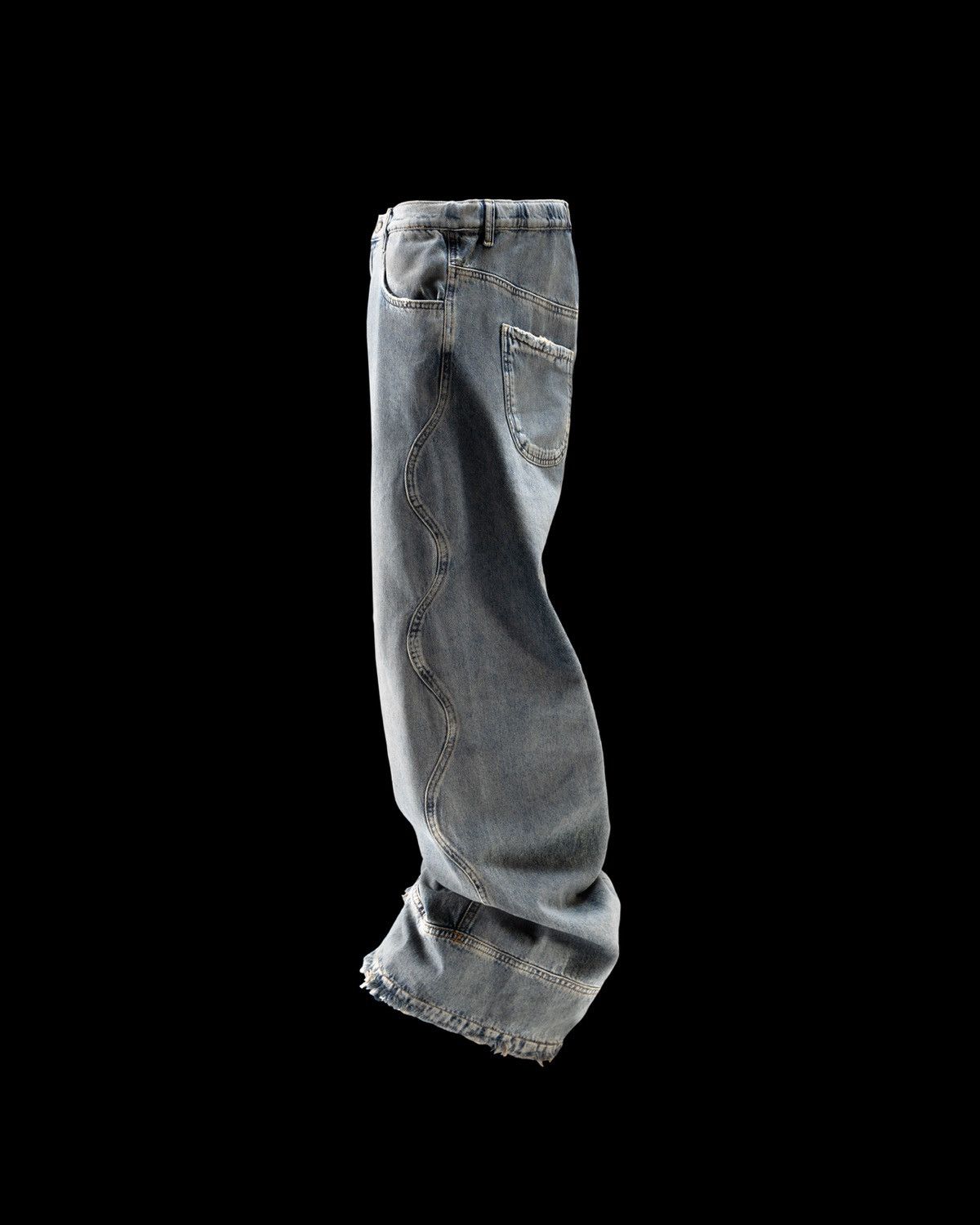 HUNI Design Huni Design Baggy Black Jeans Size US 34 / EU 50 - 2 Thumbnail