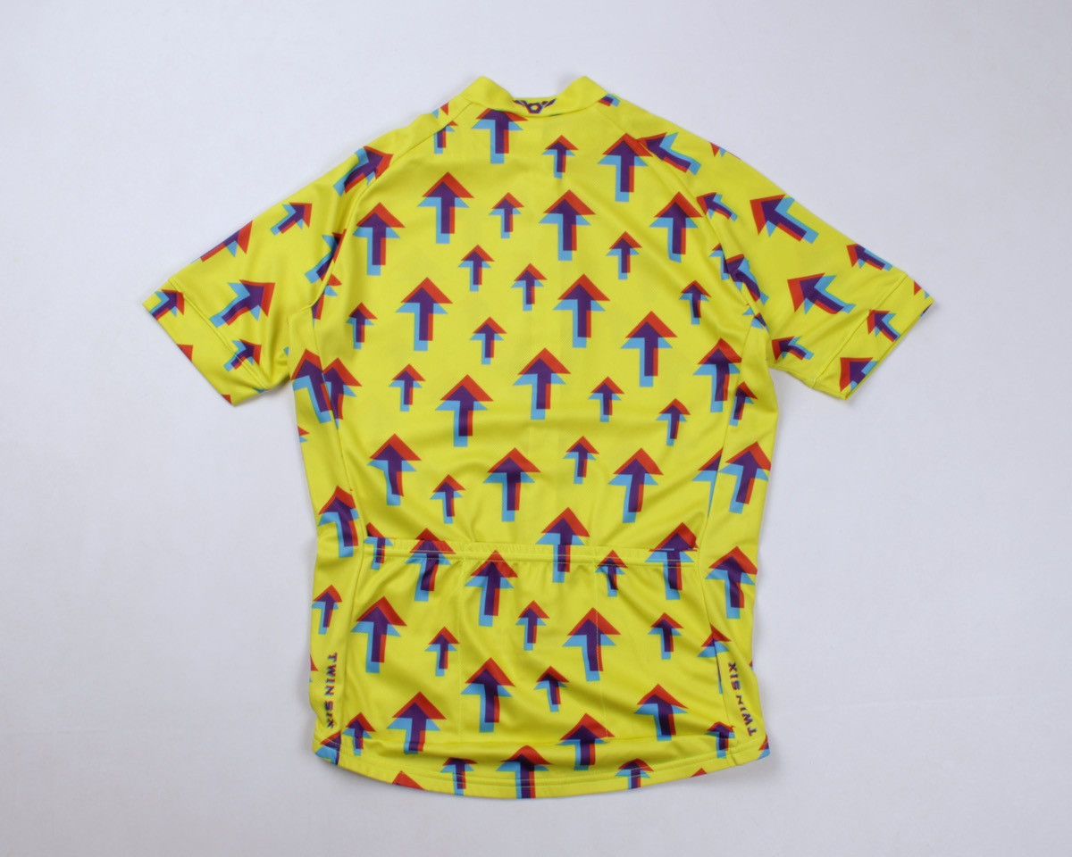 Vintage TWIN SIX Yellow Geometric Arrow Full Zip Cycling Jersey Size US L / EU 52-54 / 3 - 6 Thumbnail