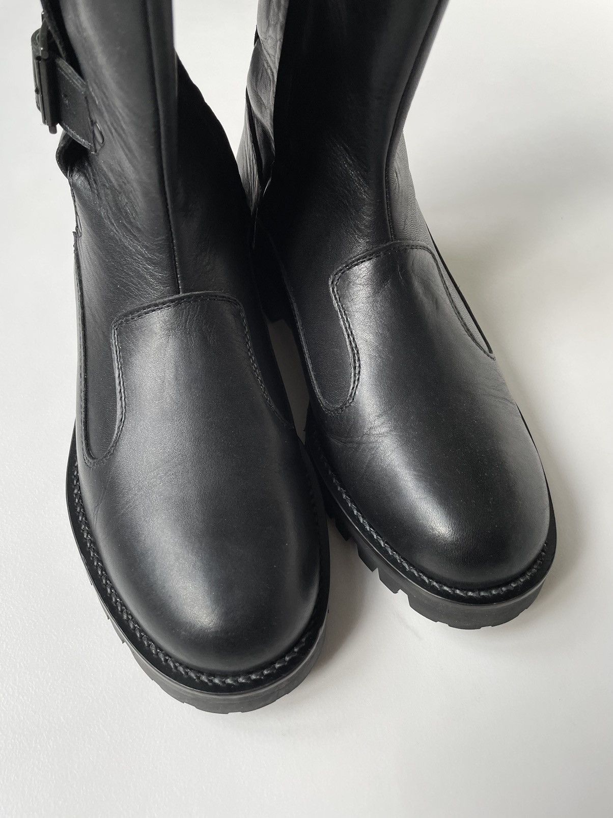 Yohji Yamamoto A/W 11 Black Leather Biker Boots Size US 8.5 / IT 38.5 - 6 Thumbnail
