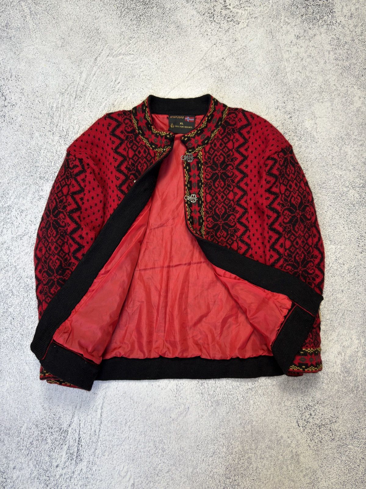 Dale Of Norway Vintage Windfjord Norway Pure Wool Nordic Cardigan Red Size US XL / EU 56 / 4 - 8 Thumbnail