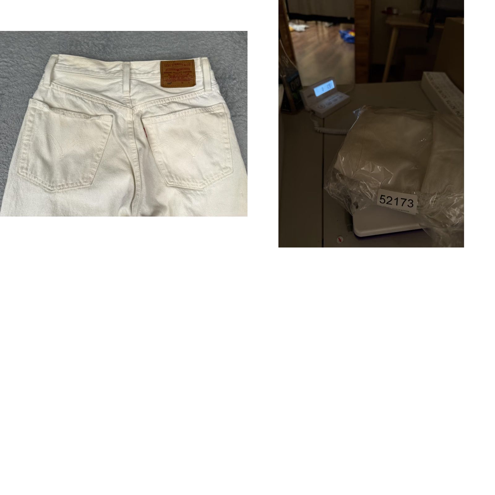 Levi's Levi's 501 Jeans Womens White Distressed Button Fly High-Rise 24x26 Straight Size 42" / US 20 - 11 Thumbnail