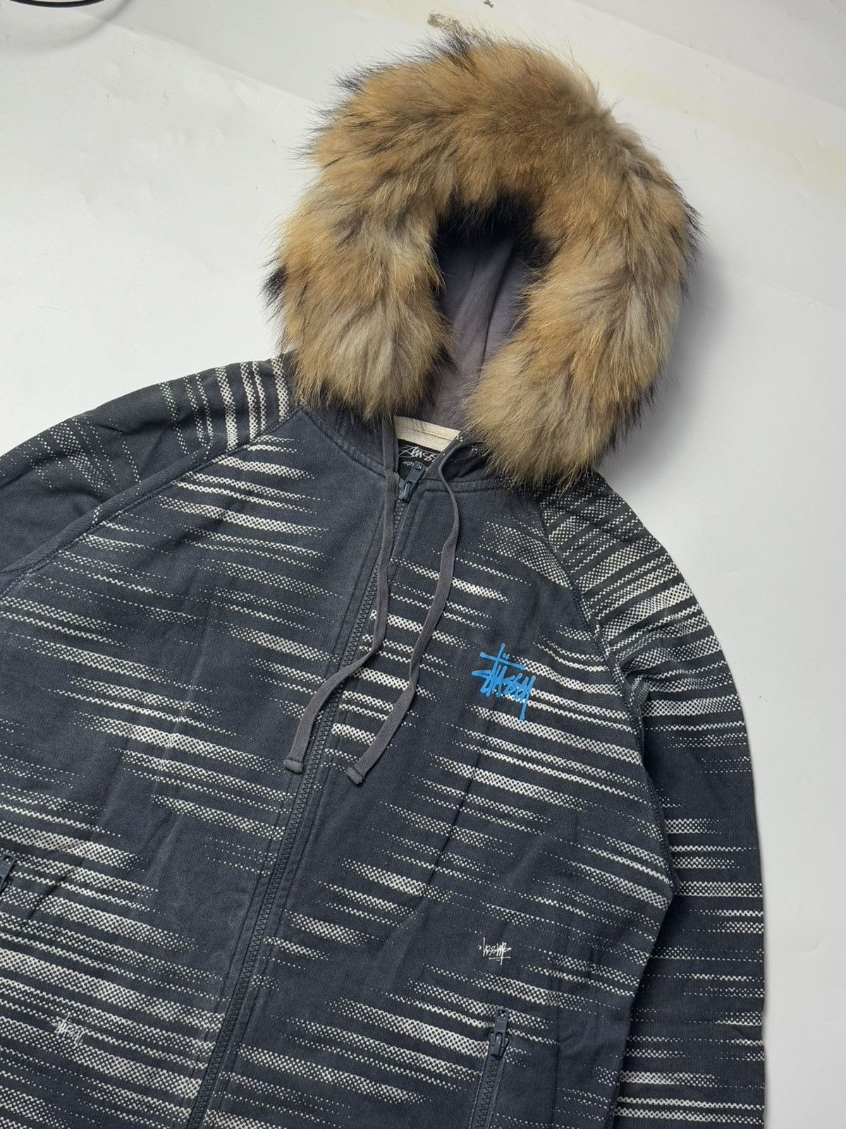If Six Was Nine × Japanese Brand × Stussy Fur Hoodie Stussy Faded Color Size US L / EU 52-54 / 3 - 2 Thumbnail
