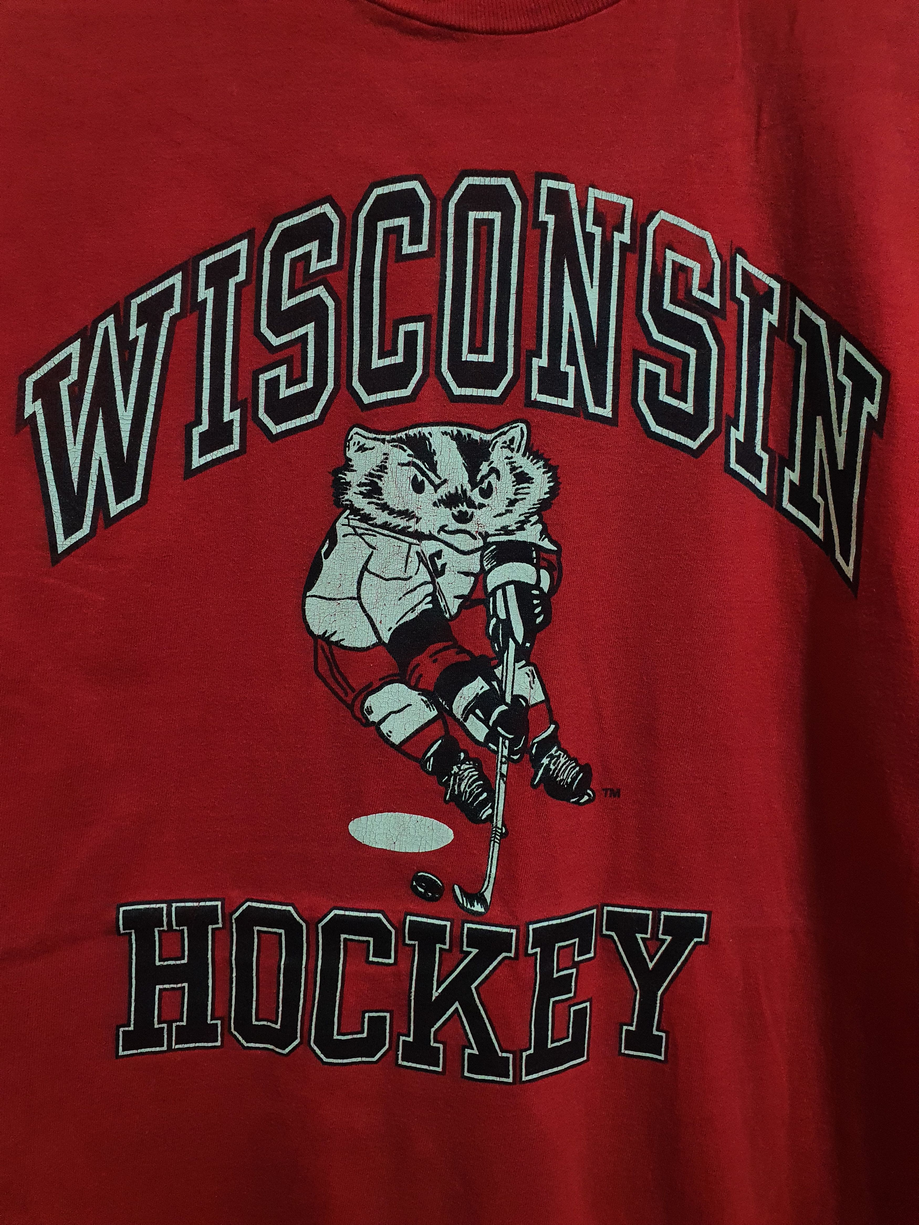 Hanes × Vintage VINTAGE HANES 21.5”/32” WISCONSIN HOCKEY T-SHIRT Size US XL / EU 56 / 4 - 3 Thumbnail