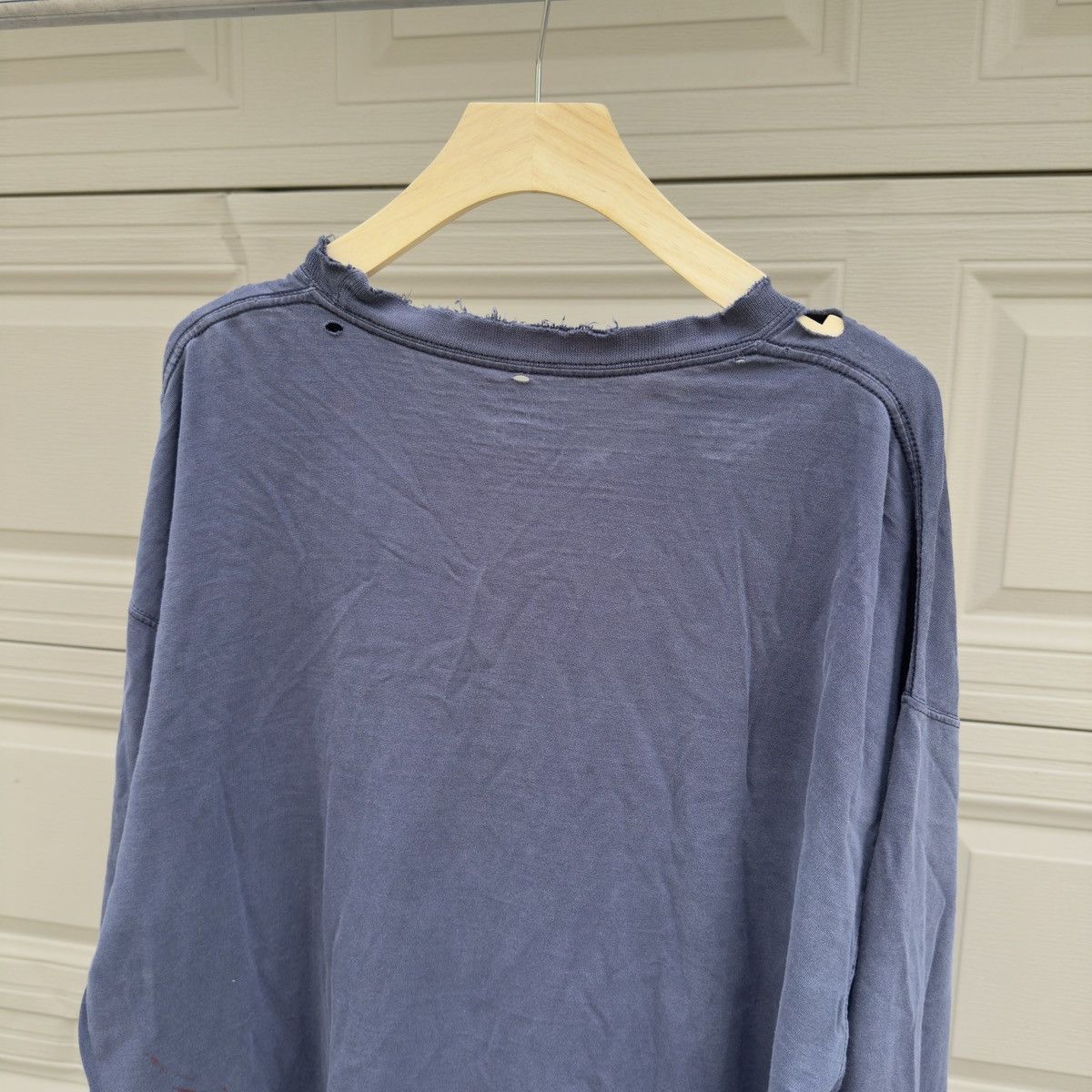 Vintage Thrashed Faded Distressed Blue Longsleeve Shirt ERD Grunge Size US XXL / EU 58 / 5 - 12 Thumbnail