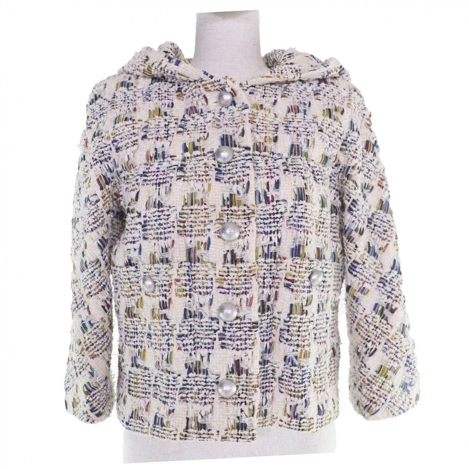 Chanel Chanel Chanel Tweed Hooded Jacket Textile Outerwear P58379V44257 DUTY FREE for USA Size ONE SIZE - 1 Thumbnail