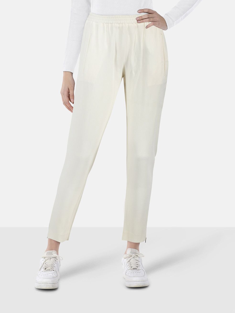 Stella McCartney Ecru Zipped Cuff Trousers Size 25" / US 0 / IT 36 - 1 Thumbnail