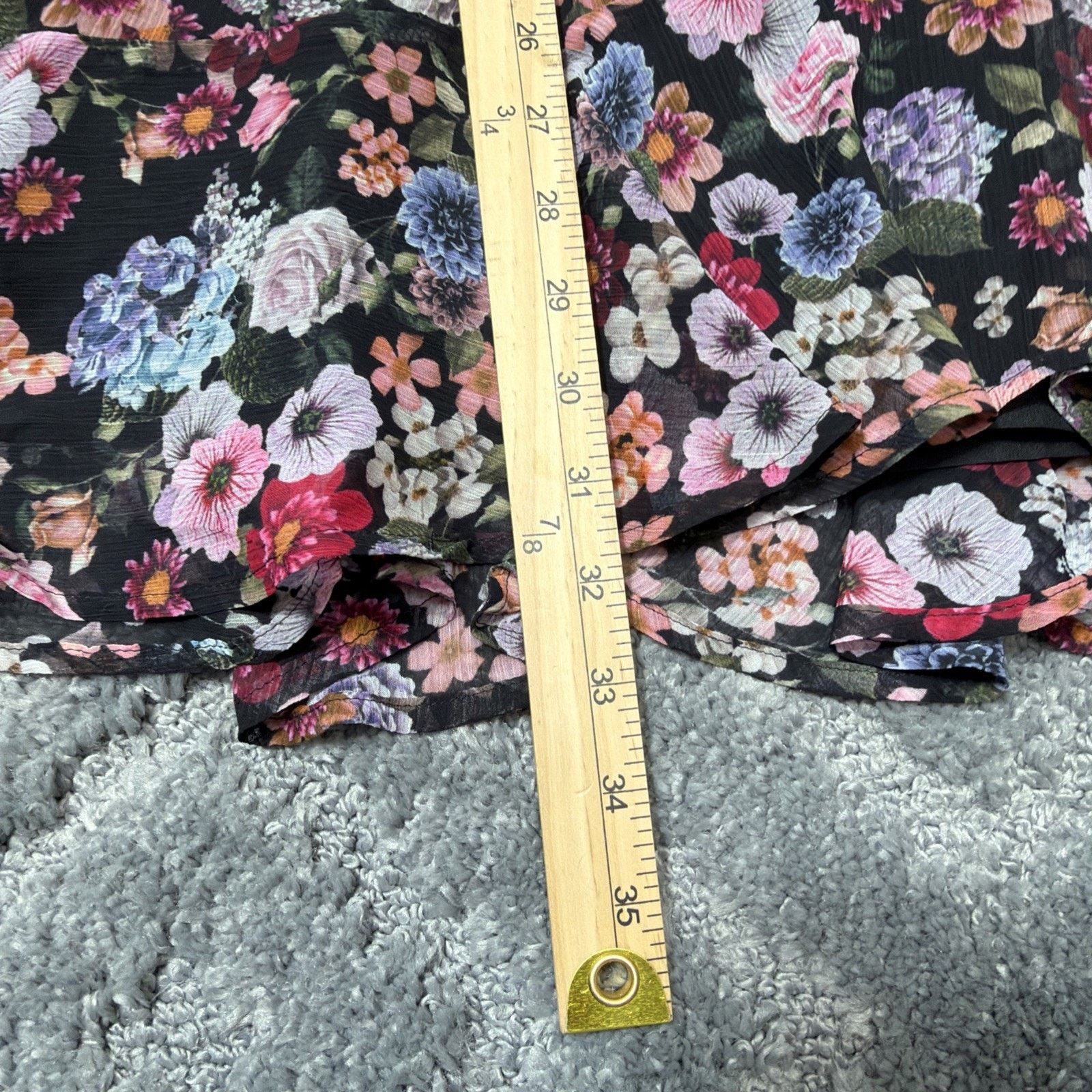 Express Express Conscious Edit Floral Rushed Ruffle fit and flare XS Size S / US 4 / IT 40 - 5 Thumbnail