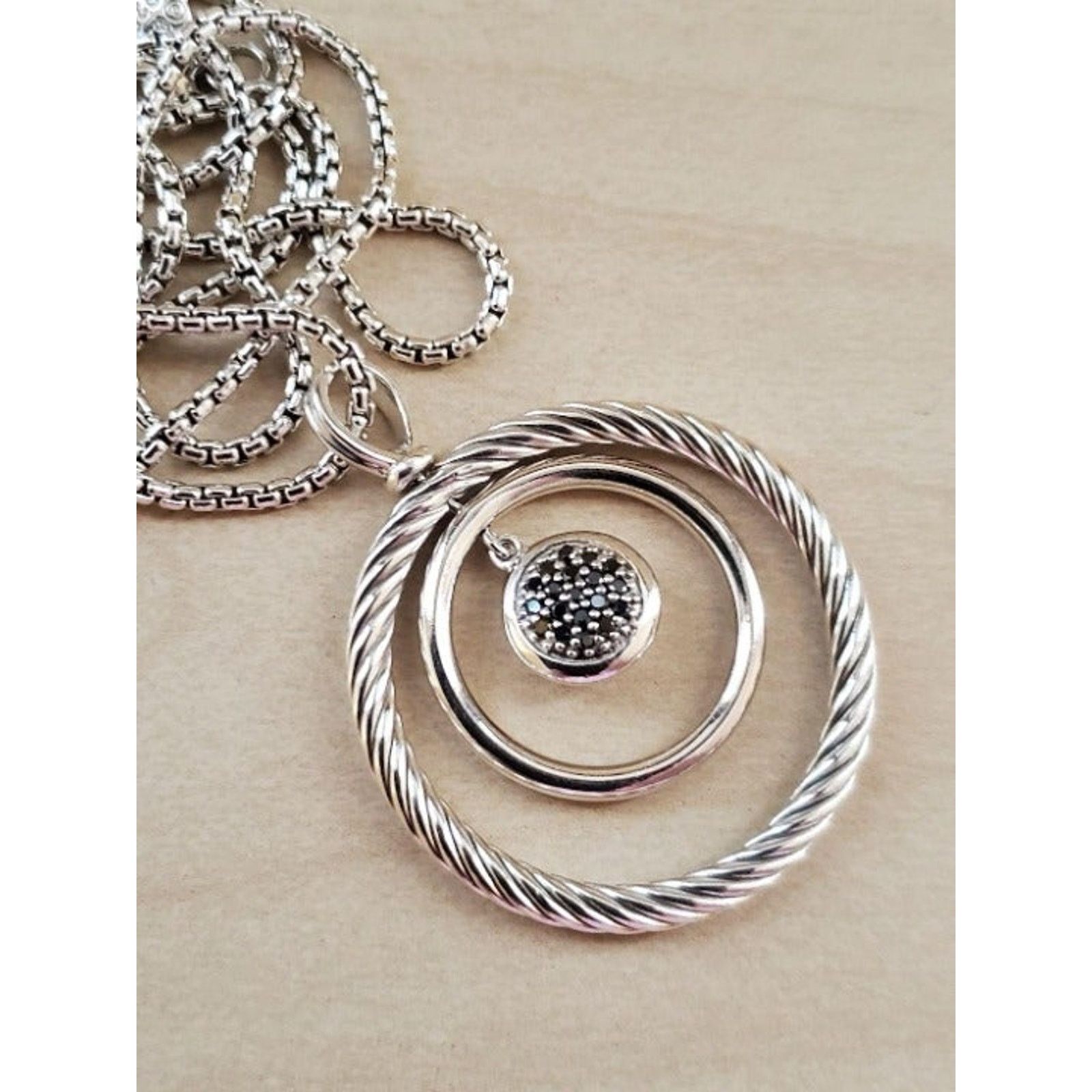 David Yurman David Yurman Black Diamonds Sterling Silver Necklace 925 Size ONE SIZE - 3 Thumbnail