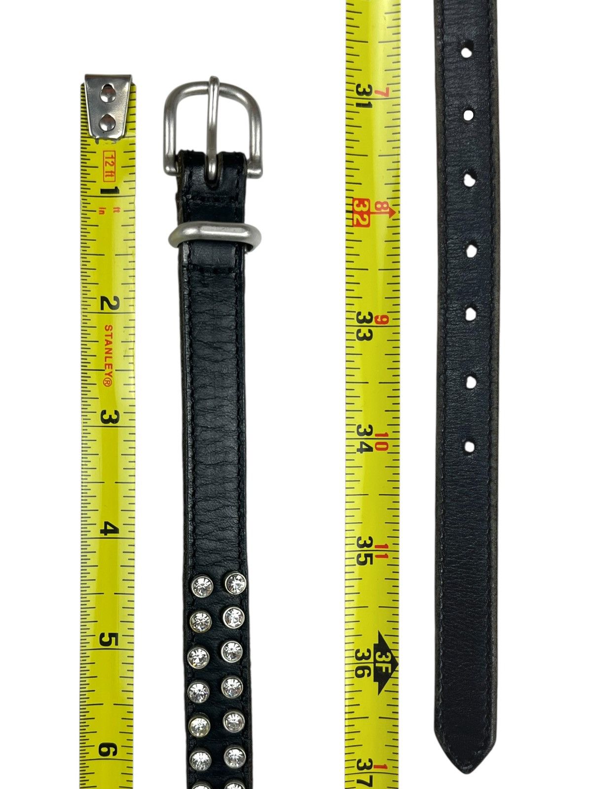 Maison Margiela Maison Margiela Rhinestone Studded Thin Leather Belt Black Size ONE SIZE - 4 Thumbnail
