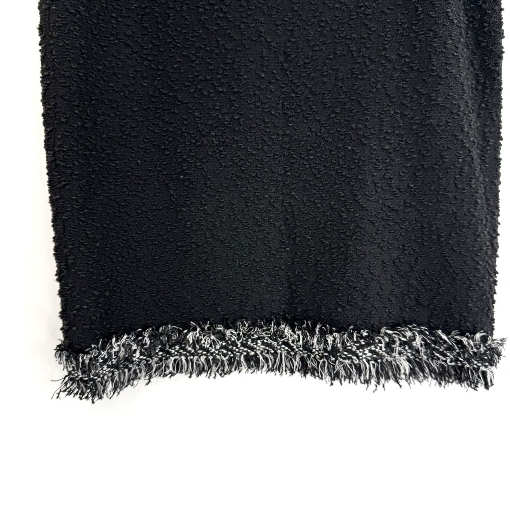 Vintage VINTAGE St John Skirt Womens 6 Black Knit Wool Rayon Zip Fringe A-Line Knee Length Womens Size 28" / US 6 / IT 42 - 3 Thumbnail