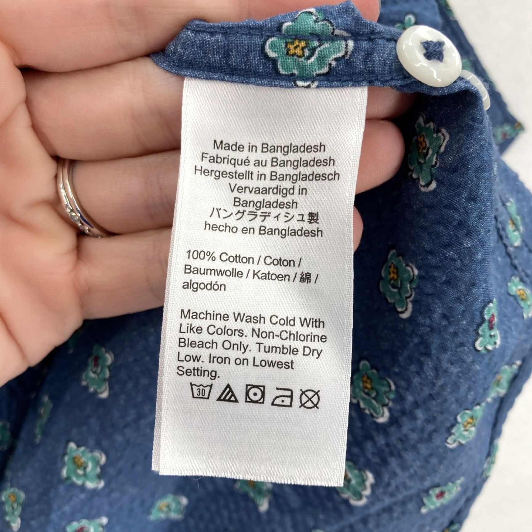 J.Crew J.Crew Shirt Mens Small Blue Classic Short Sleeve Floral Medallion Seersucker Shirt Size US S / EU 44-46 / 1 - 5 Thumbnail
