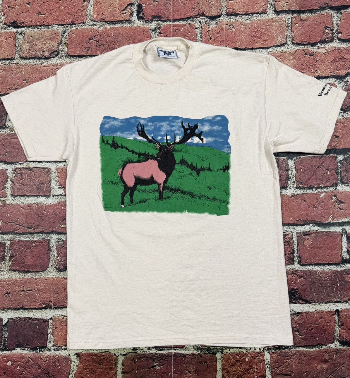 Lee Vintage Elk Deer Wildlife Nature Graphic T-Shirt Benezett PA Size US M / EU 48-50 / 2 - 1 Thumbnail