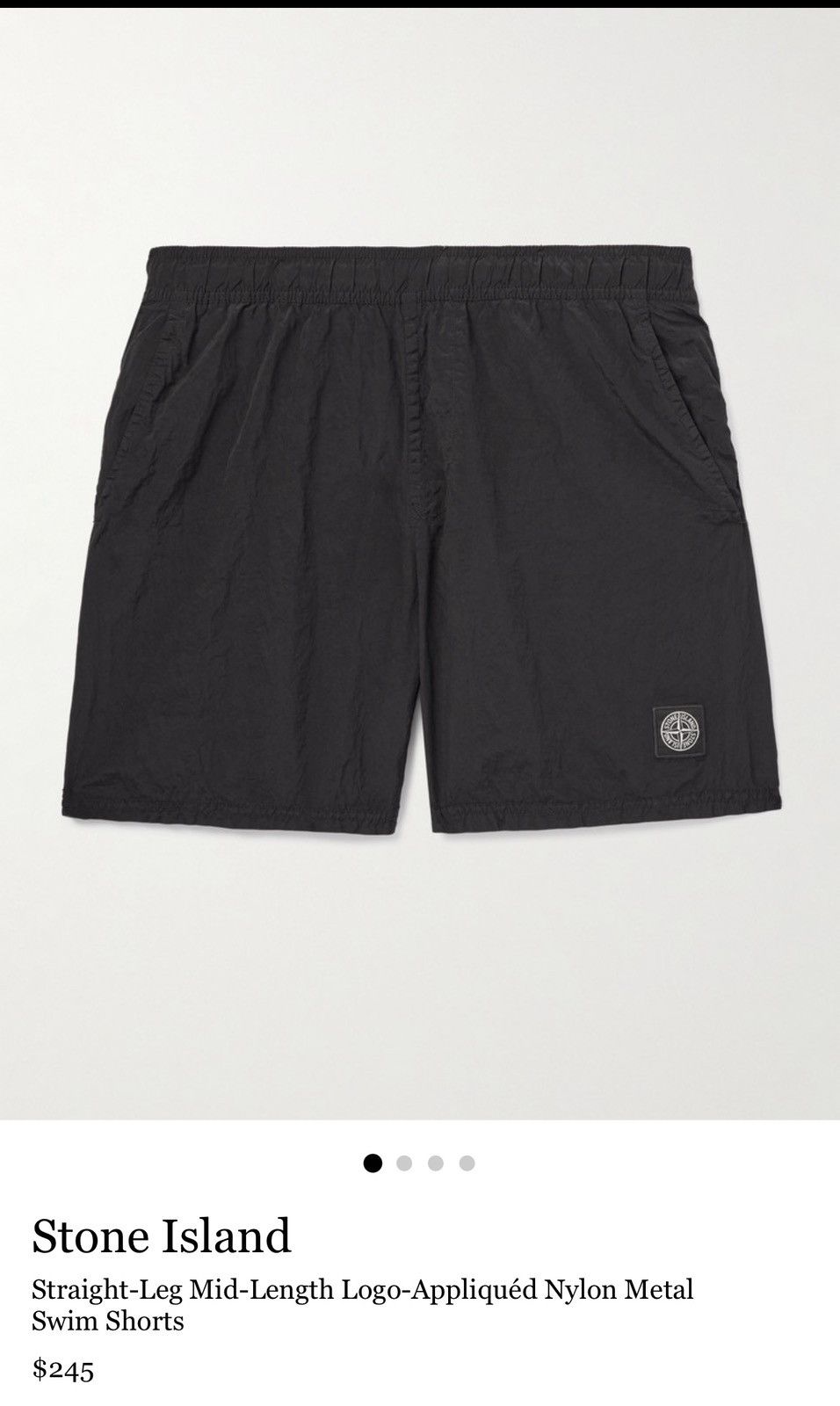 MENS STONE ISLAND NYLON BLACK BATHING SUIT $285 SIZE M NWT