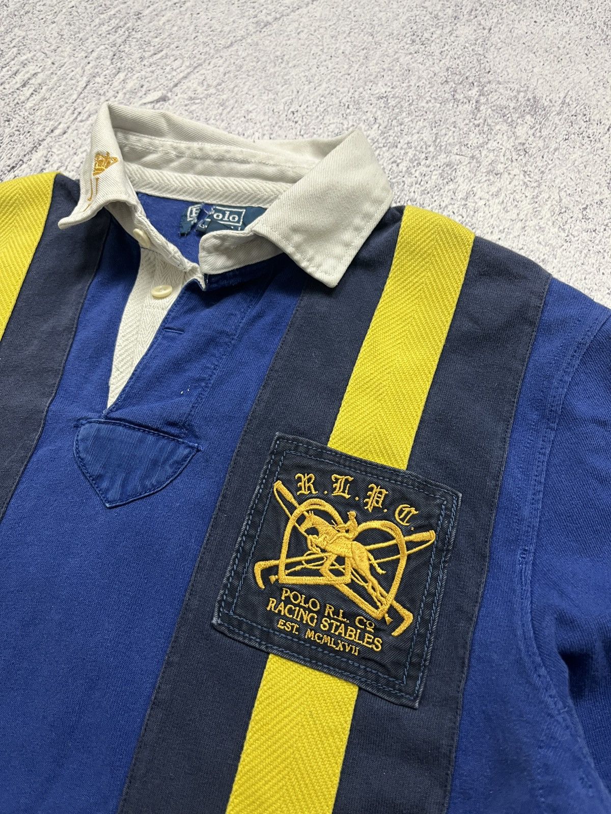 Polo Ralph Lauren × Vintage 🏇🏿Vintage 90’s Polo Ralph Lauren Jockey Racing Rugby Shirt Size US M / EU 48-50 / 2 - 5 Thumbnail