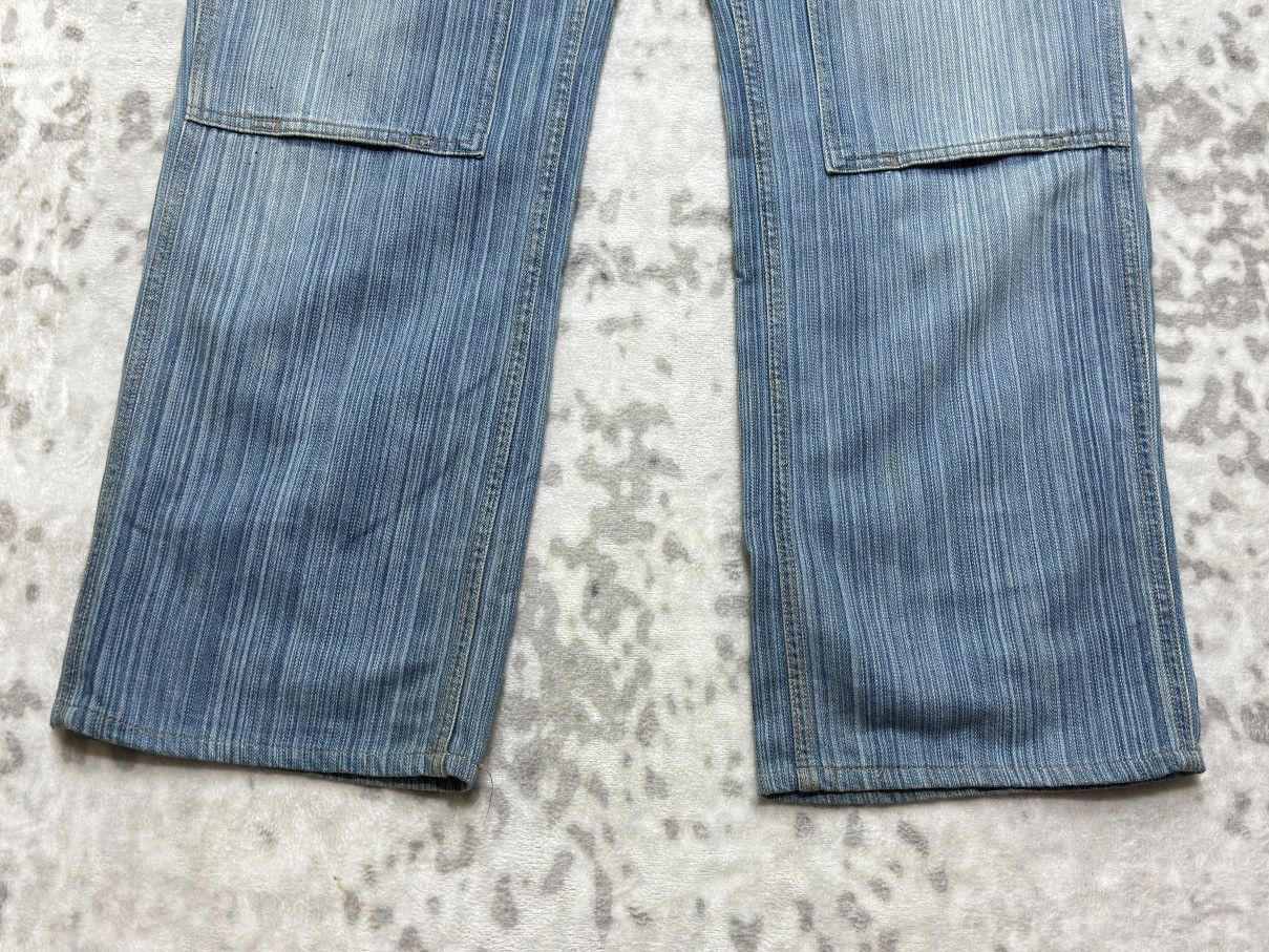Japanese Brand Vintage BLUE WAYS Striped Distressed Double Knee Denim Pant Size US 32 / EU 48 - 7 Thumbnail