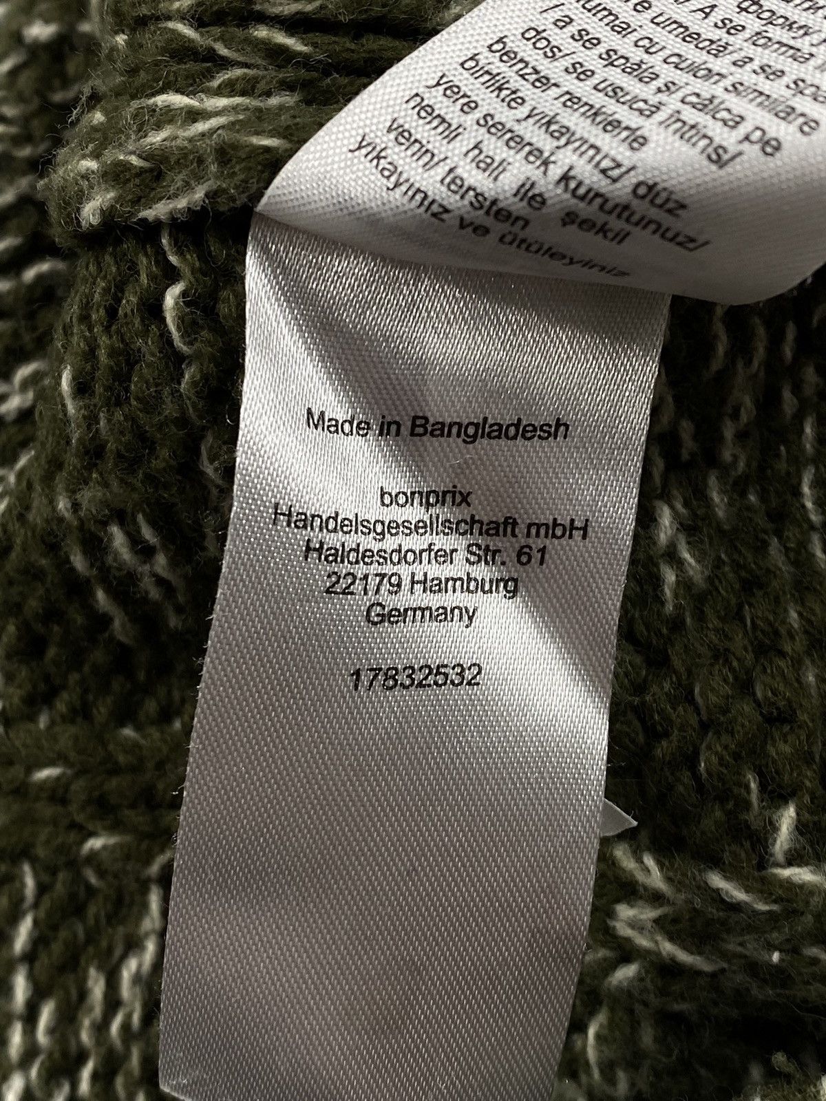 John Baner LASTDROP🔥 Khaki Green Flecked Warm Ribbed Cable Knit Sweater Size US XL / EU 56 / 4 - 8 Thumbnail