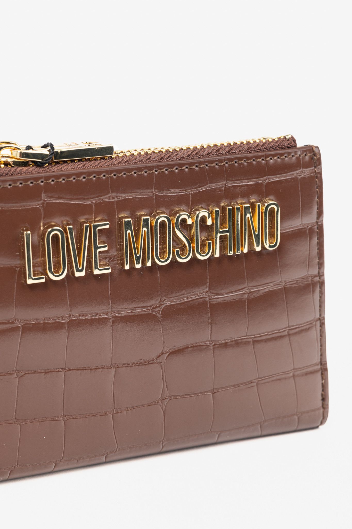 Love Moschino Love Moschino Croc-Embossed Faux-Leather Compact Wallet Size ONE SIZE - 6 Thumbnail