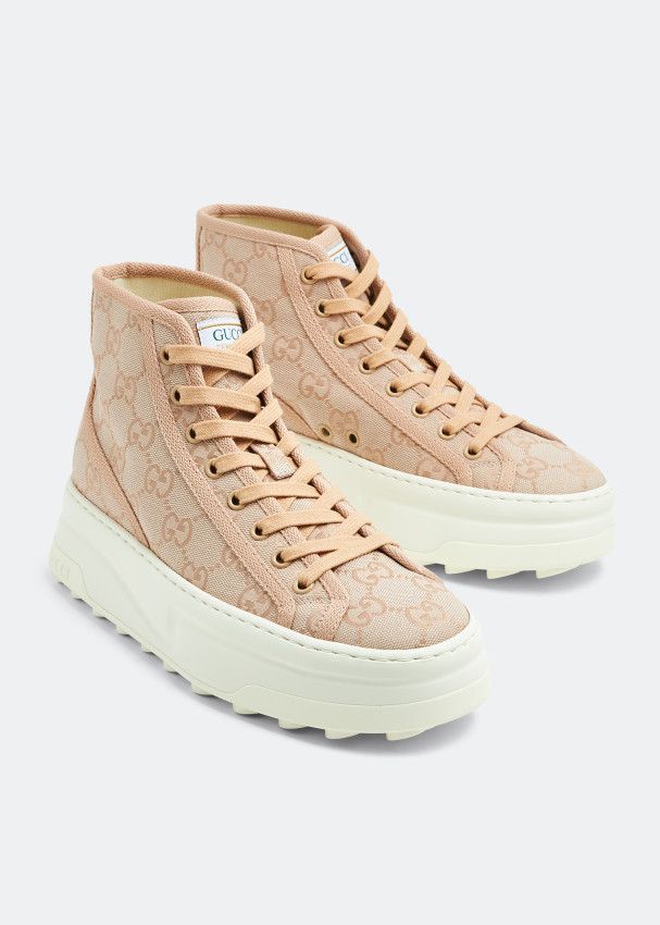 Gucci o1s1wg110425 Women's GG Sneakers in Beige Size US 8.5 / IT 38.5 - 4 Thumbnail