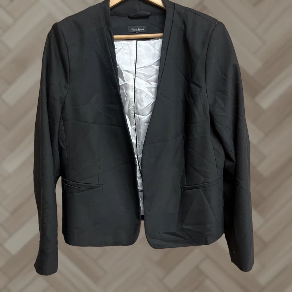 Vintage Marie Lund Copenhagen Womens Blazer Top Size 40 Black Jacket Womens Blazer 40 Black Size S / US 4 / IT 40 - 1 Thumbnail