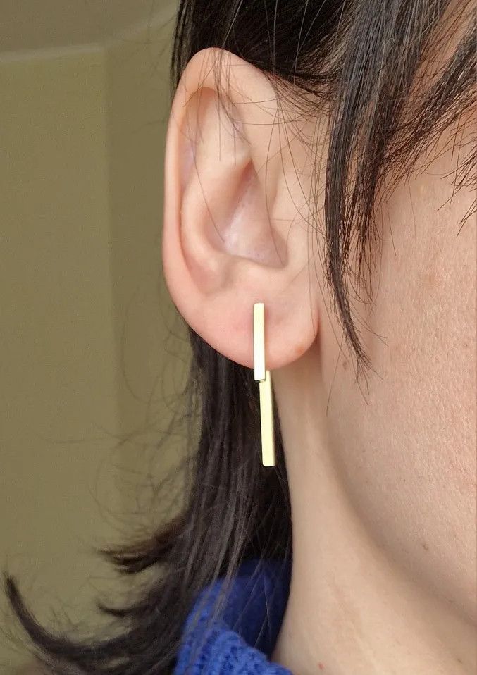 Jewelry T Bar Drop Earring Stud Earrings Charm Earring Gift Size ONE SIZE - 2 Thumbnail