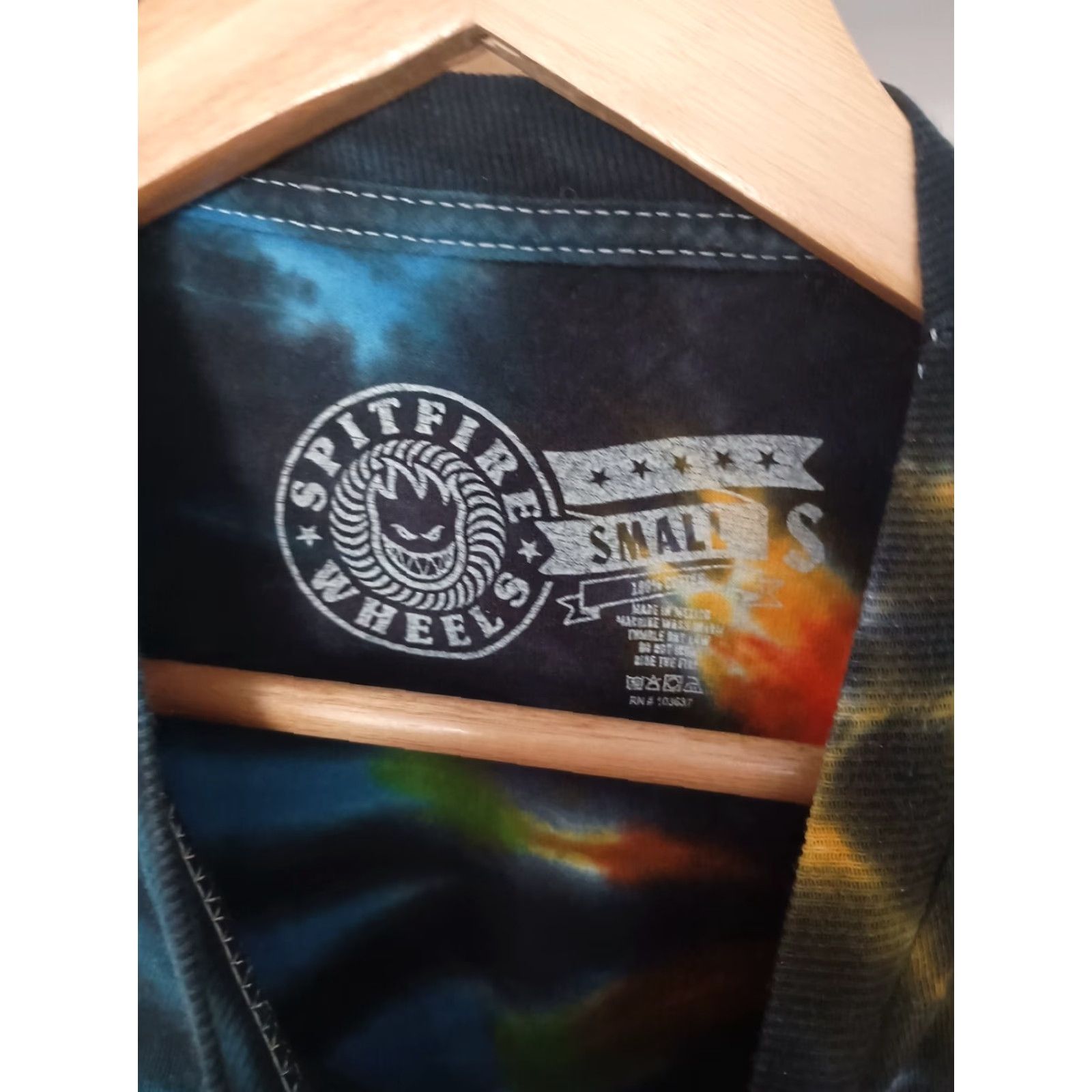 Spitfire Spitfire Wheels Skater Long Sleeve T-Shirt Size S Tie Dye Multicolor Mens T-Shirt 90s Punk Skateprint Left Sleeve Size US S / EU 44-46 / 1 - 3 Thumbnail
