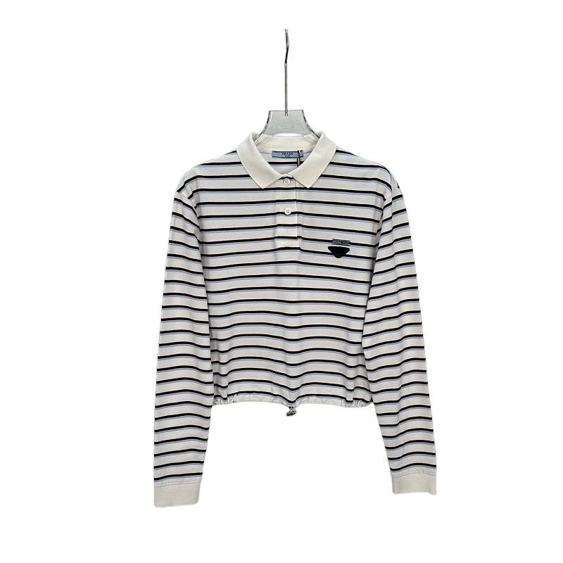 Prada Prada Striped Long Sleeve Polo Size 36 Size XS / US 0-2 / IT 36-38 - 1 Thumbnail