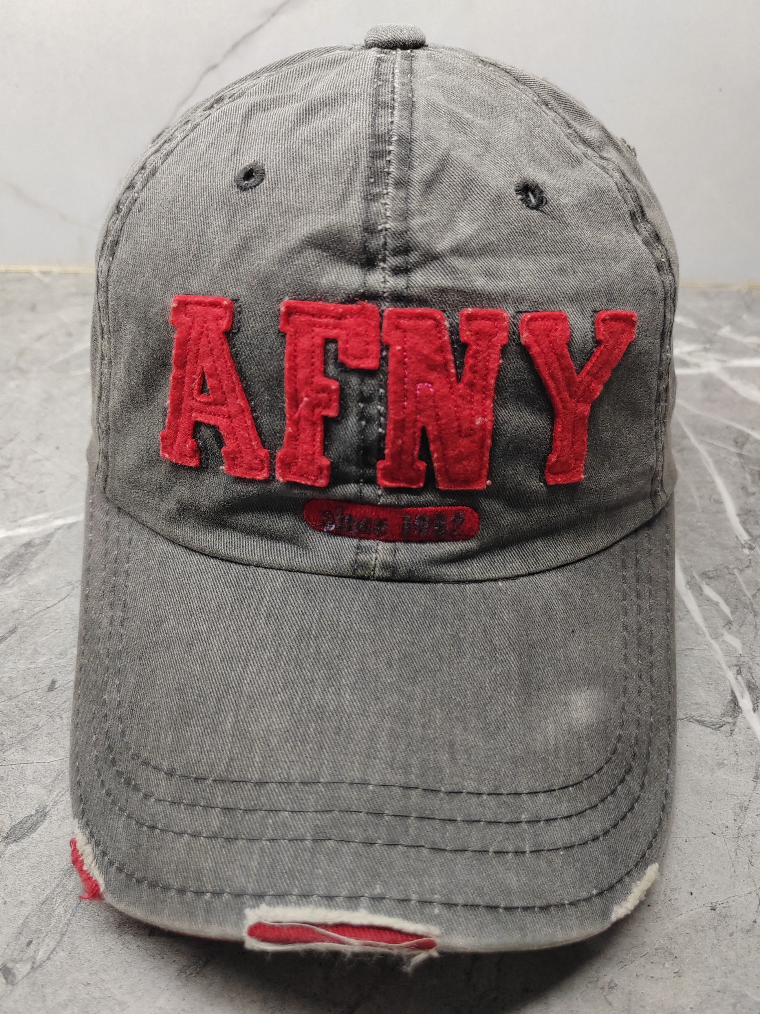 Vintage Vintage AFNY Distressed Style Cap Hat Size ONE SIZE - 2 Thumbnail
