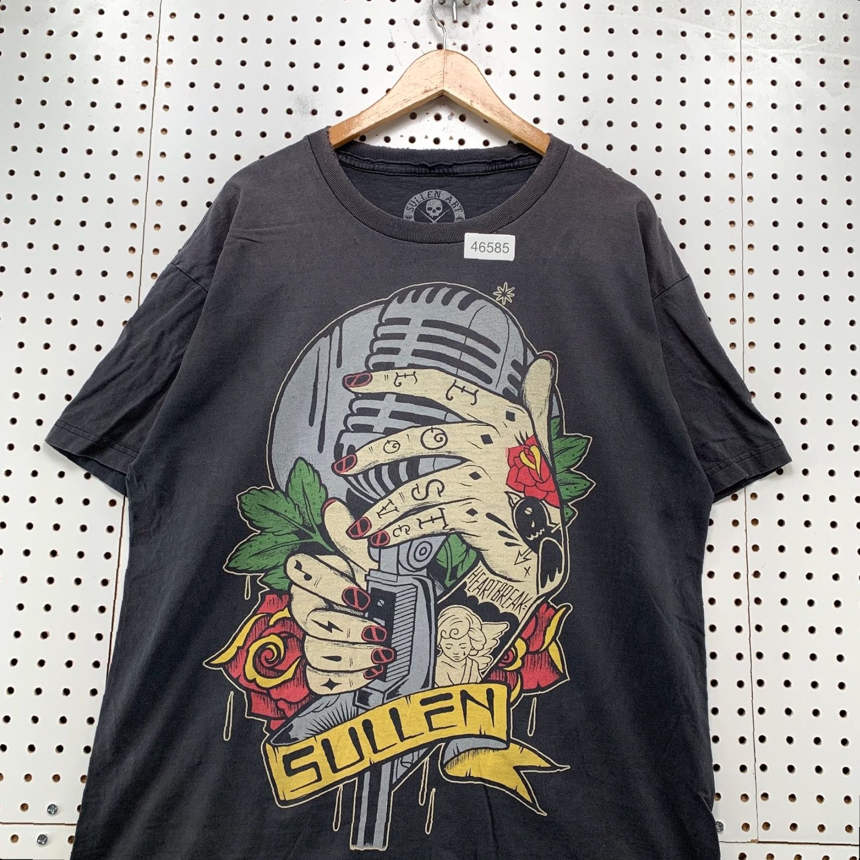 Vintage Sullen Art Collective Shirt Mens XL Faded Black Punk Tattoo Microphone Y2K USA Size US XL / EU 56 / 4 - 4 Thumbnail