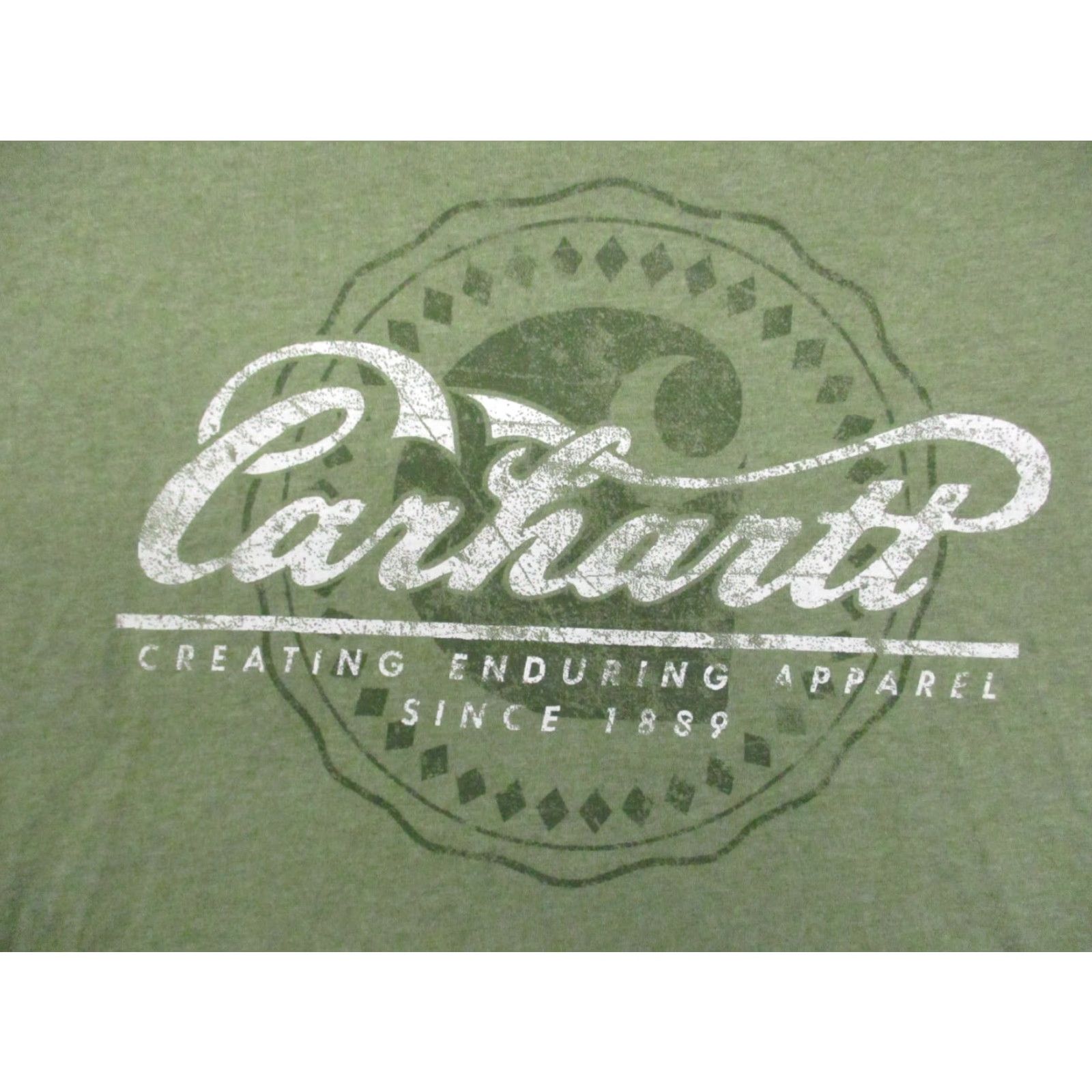 Carhartt VINTAGE Carhartt Shirt XXL Mens Olive Green Spell Out Crew Neck Slim Fit Size US XXL / EU 58 / 5 - 2 Thumbnail
