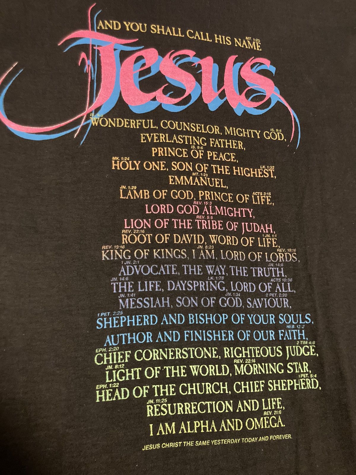 Vintage Vintage 90s Living Epistles Jesus Christ Bible Verse T-shirt Size US XL / EU 56 / 4 - 2 Thumbnail
